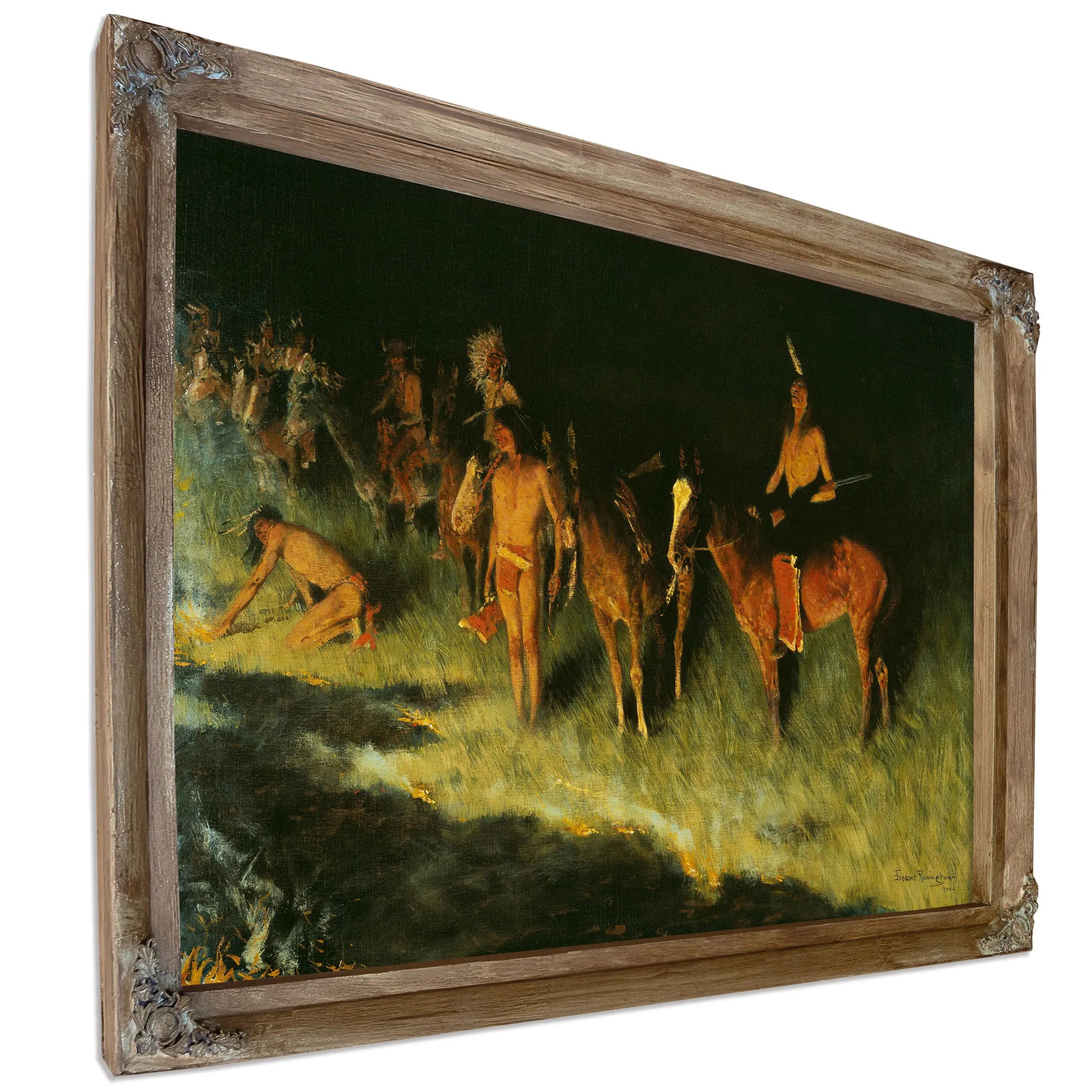 The Grass Fire  by Frederic Remington