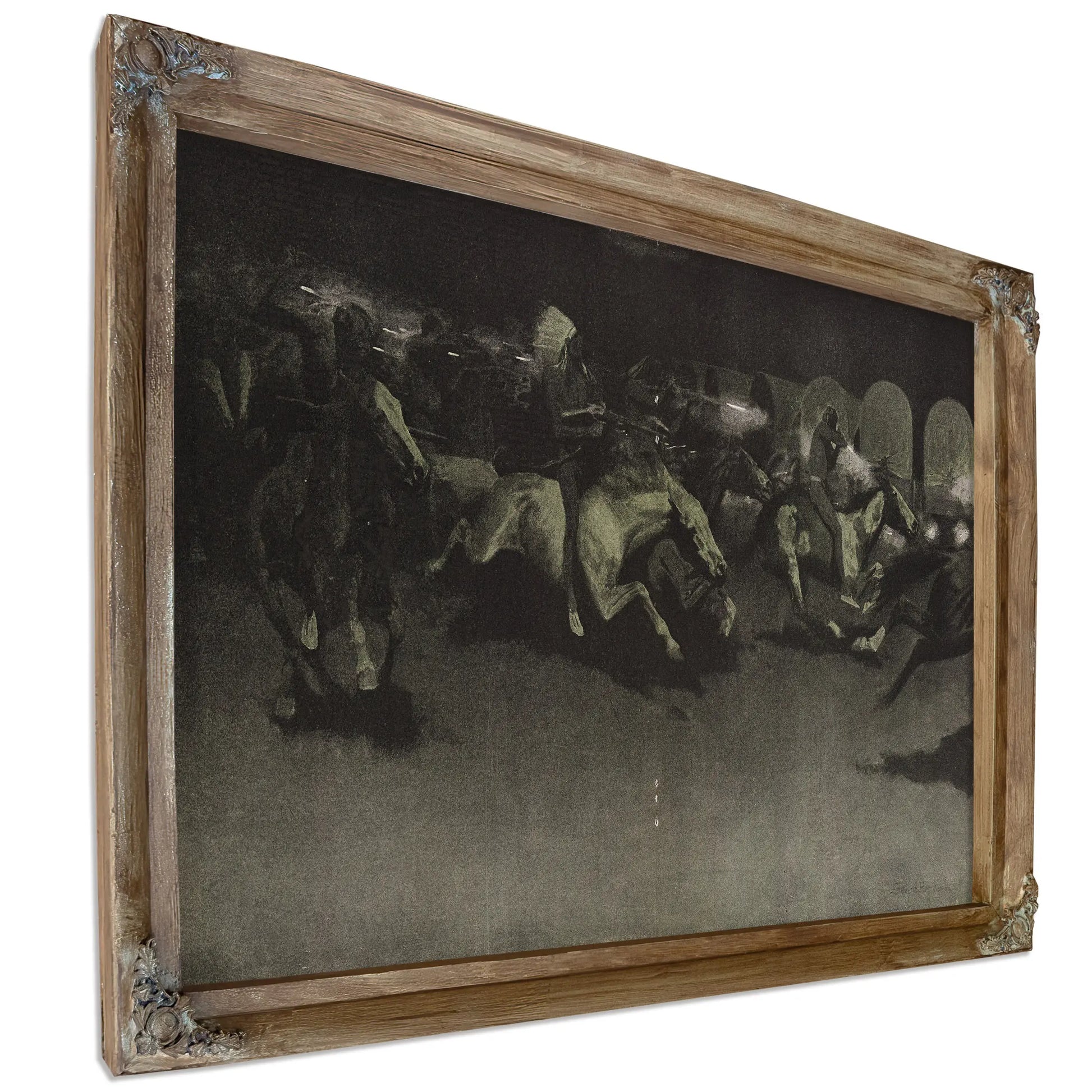 A Night Attack On A Government Wagon Train by Frederic Remington