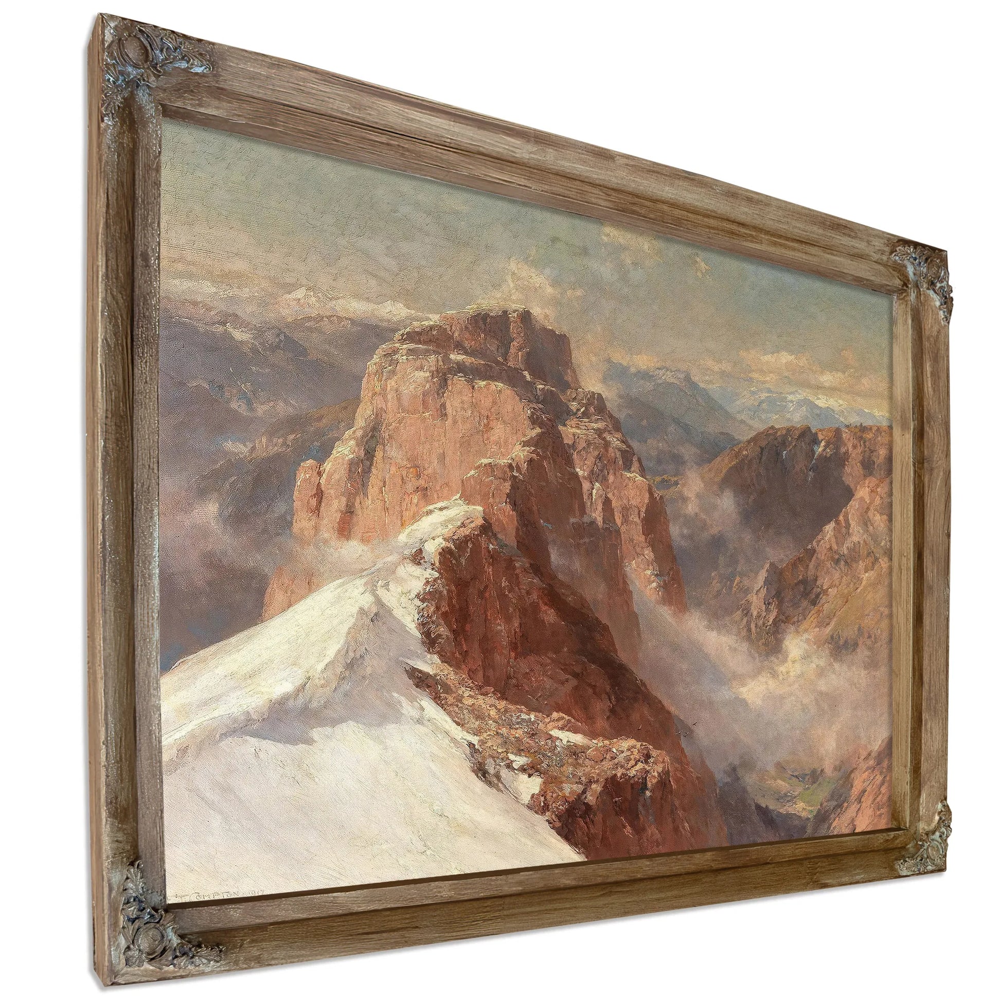 A View Of Crozzon Di Brenta From Cima Tosa With Pilastro Dei Francesi by Edward Theodore Compton Fine Art Print