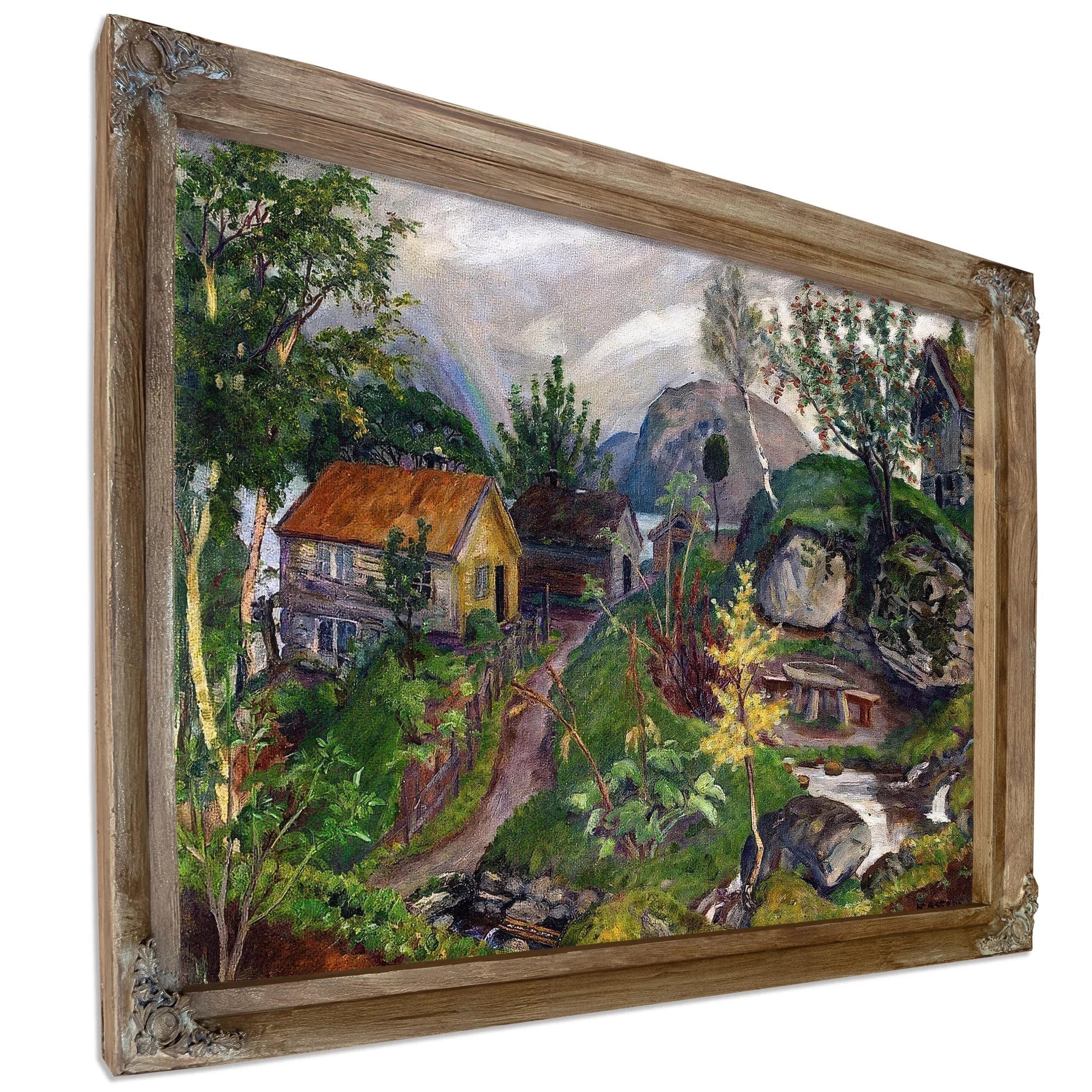Sandalstrand With Rainbow By Nicolai Astrup Fine Art Print
