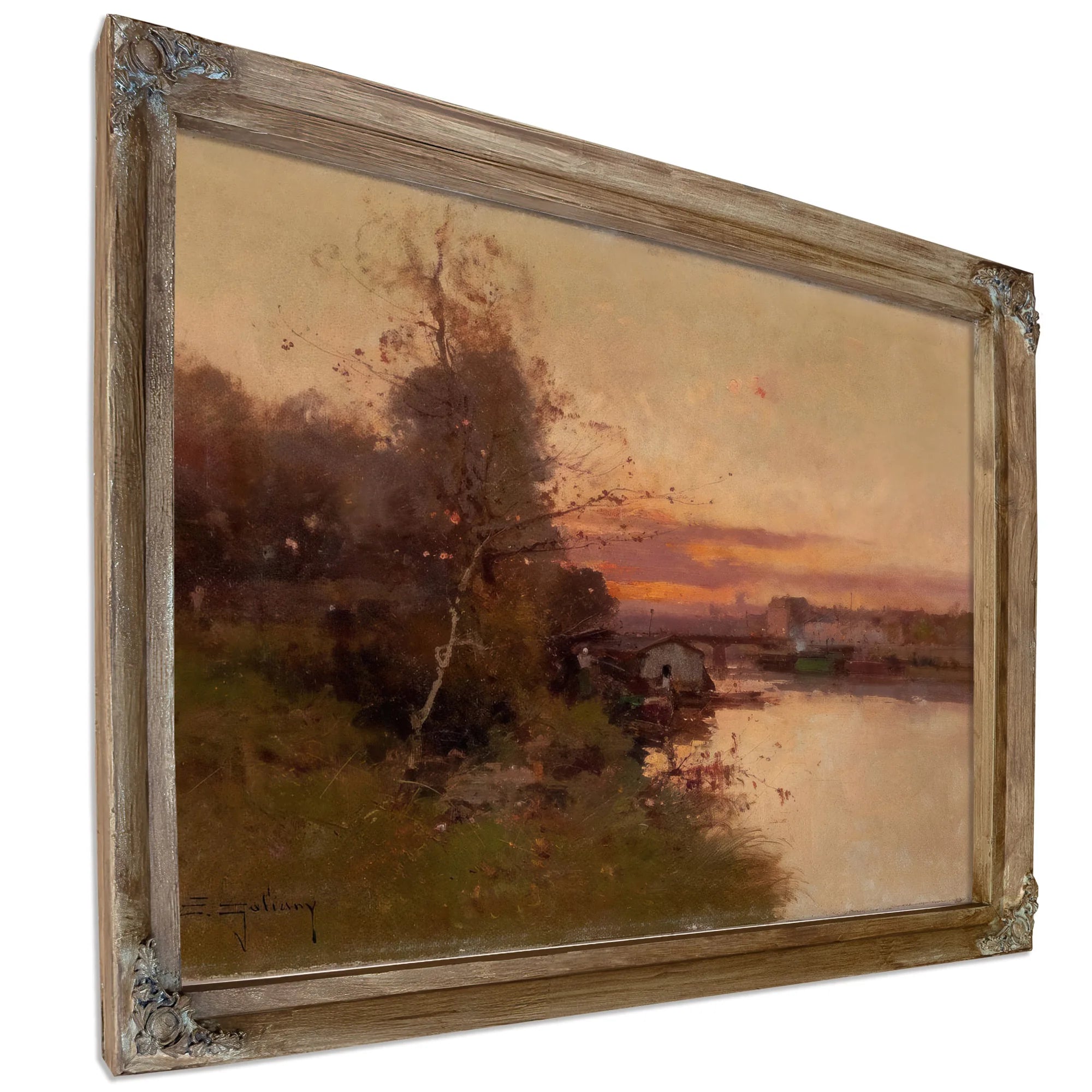River At Sunset By Eugene Galien Laloue Fine Art Print