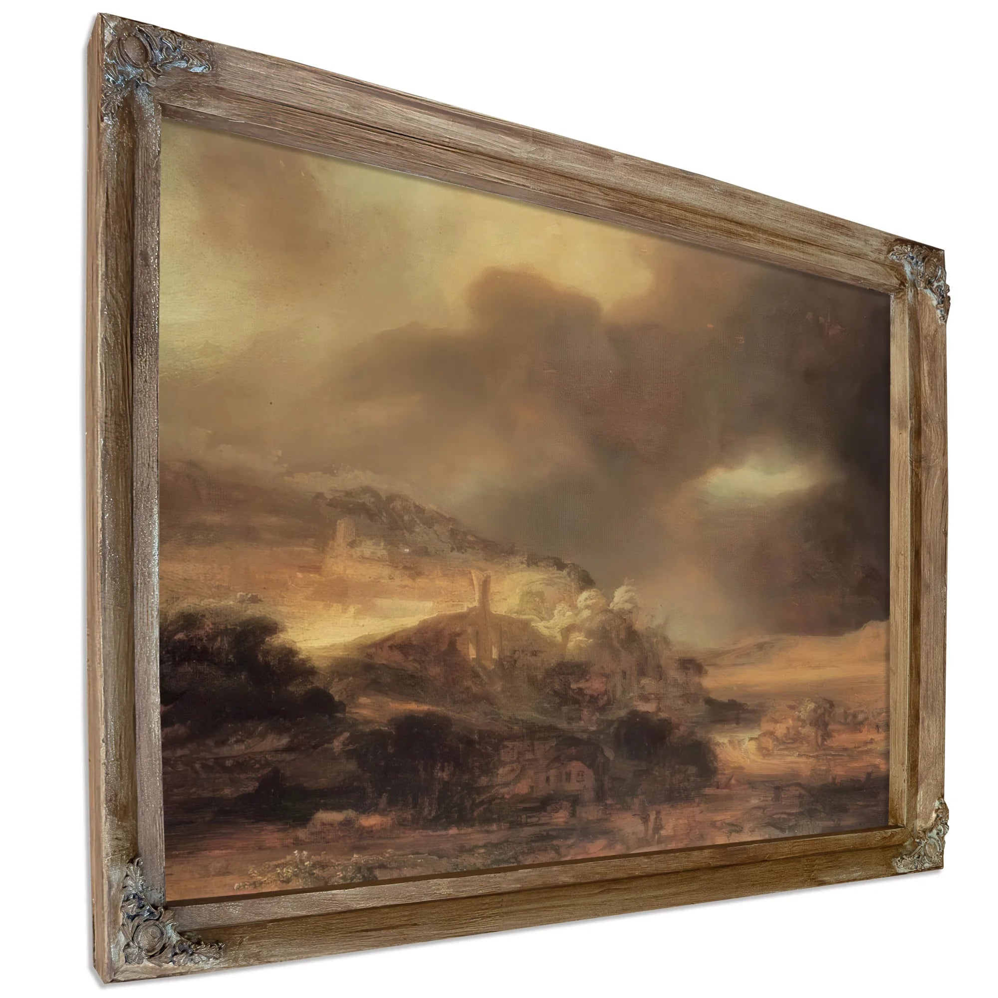 Stormy Landscape, By Rembrandt Fine Art Print