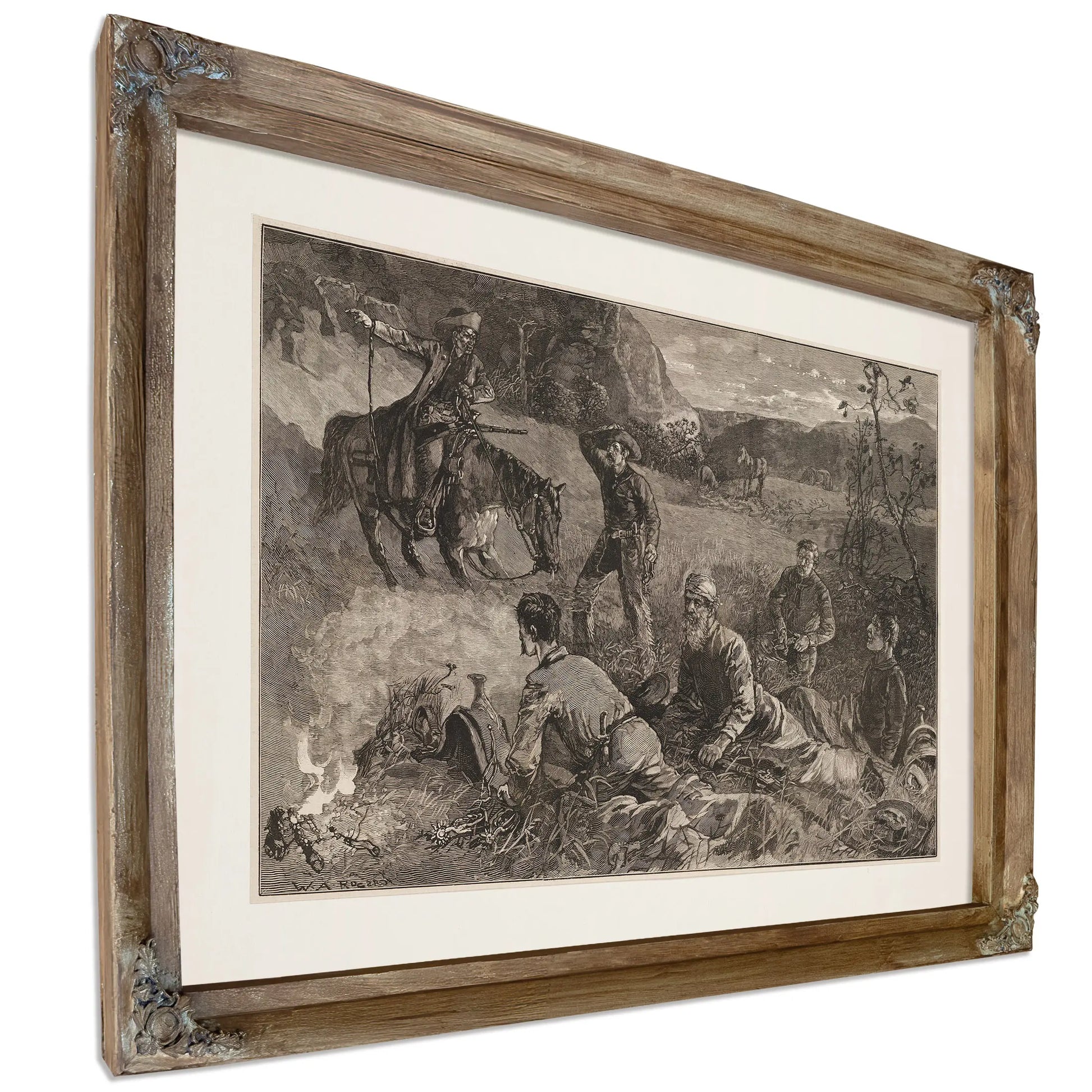 Cow Boys Of Arizona Roused By A Scout by Frederic Remington