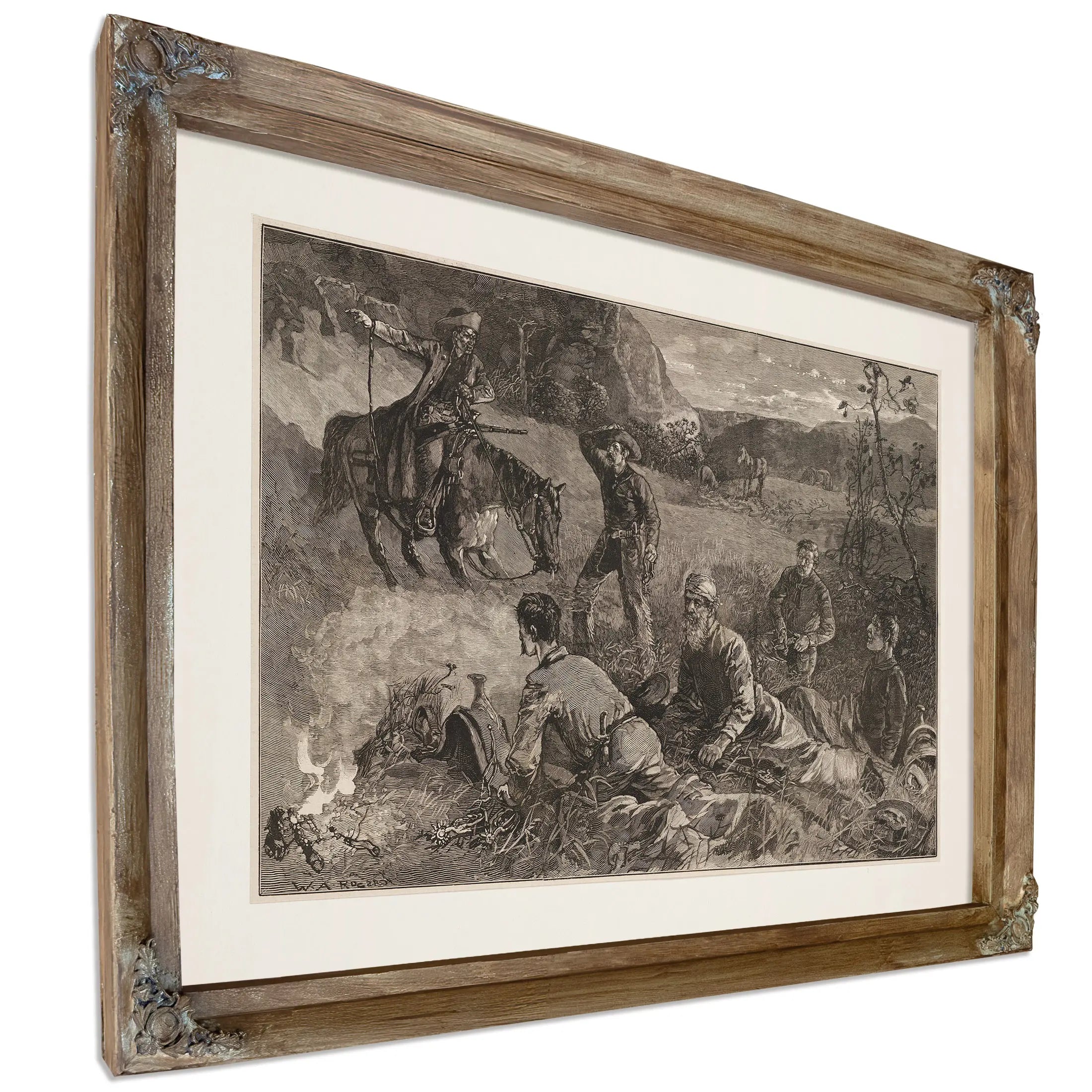 Cow Boys Of Arizona Roused By A Scout by Frederic Remington