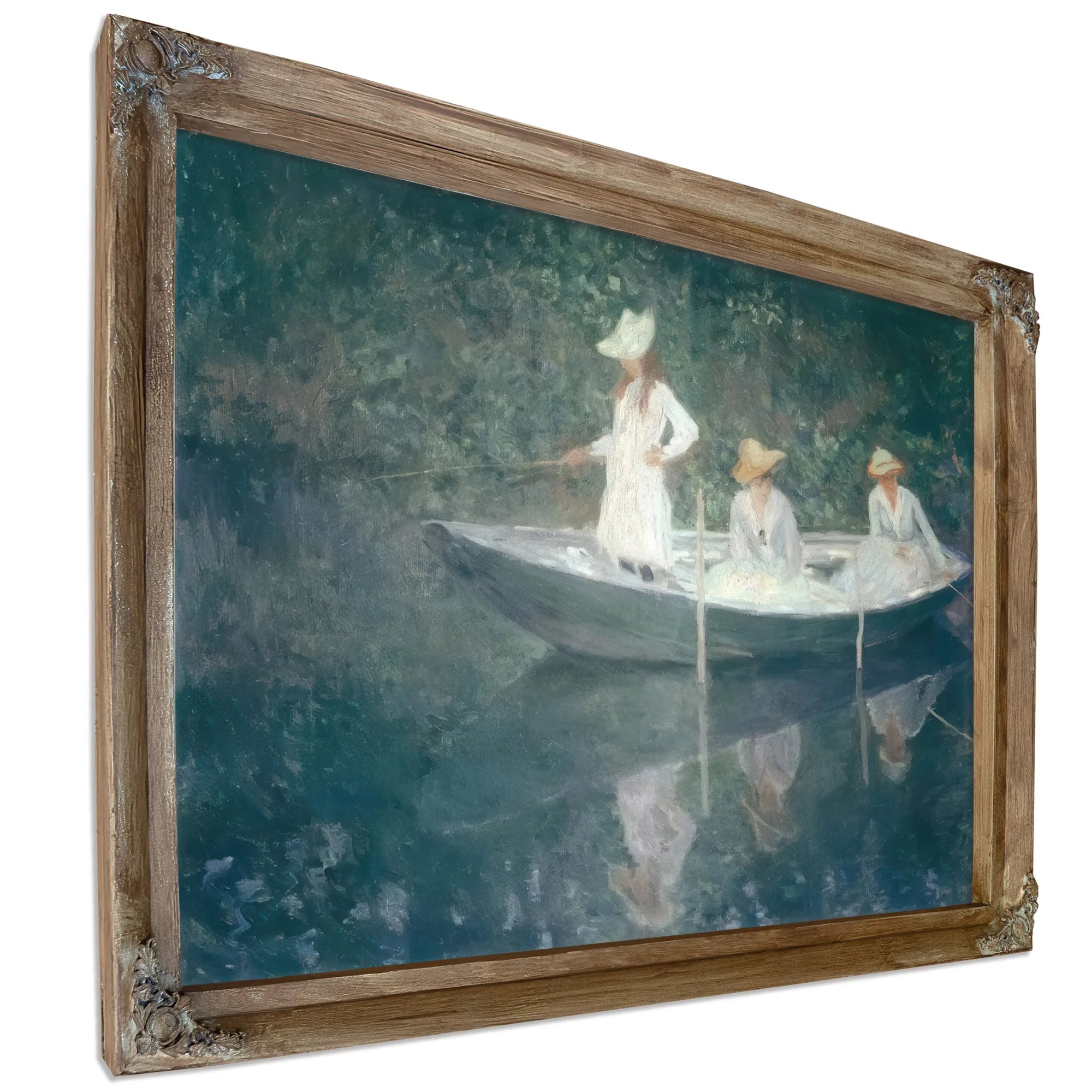 In The Boat By Claude Monet Fine Art Print