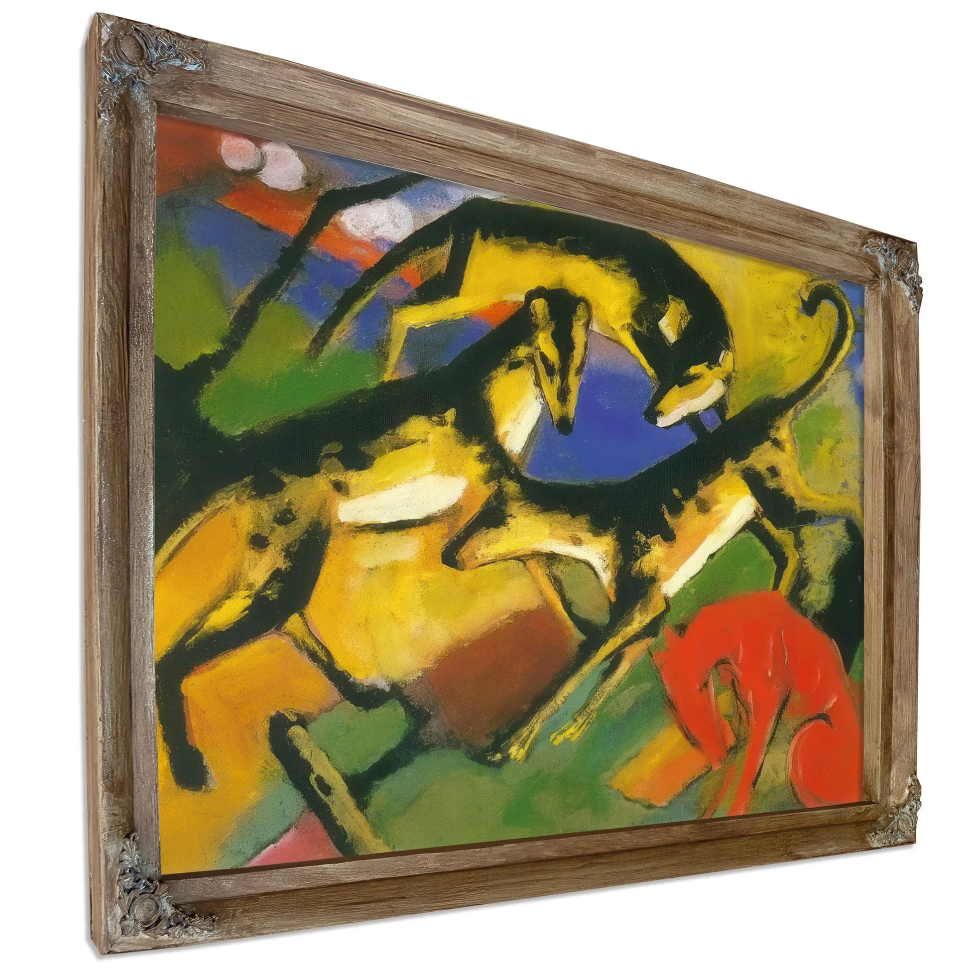Playing Dogs By Franz Marc Fine Art Print