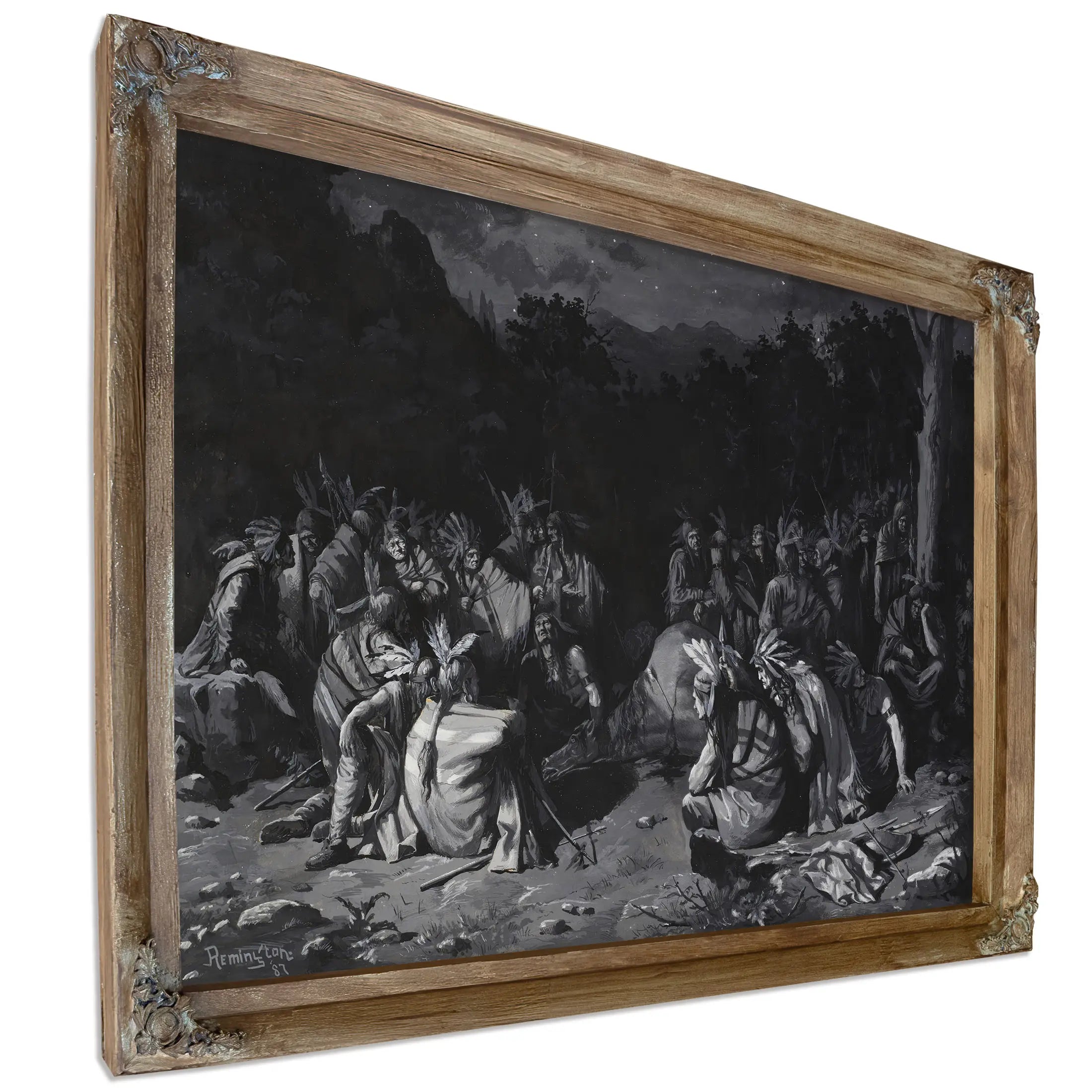 Frederic Remington Indian Gathering  by Frederic Remington