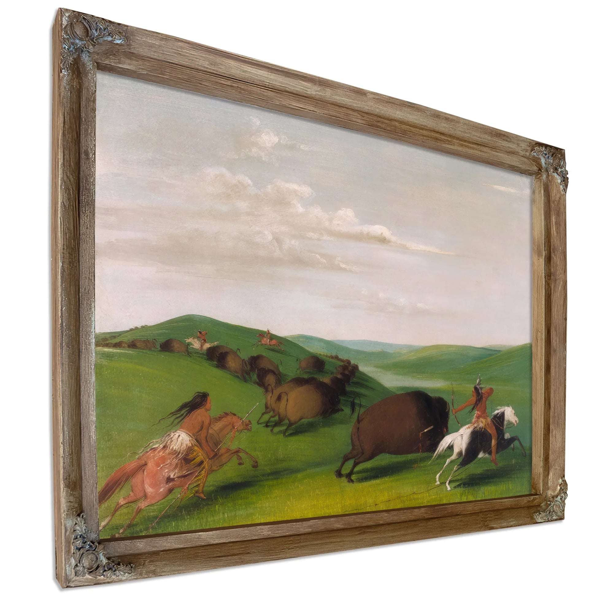 Buffalo Chase With Bows And Lances By George Catlin Fine Art Print