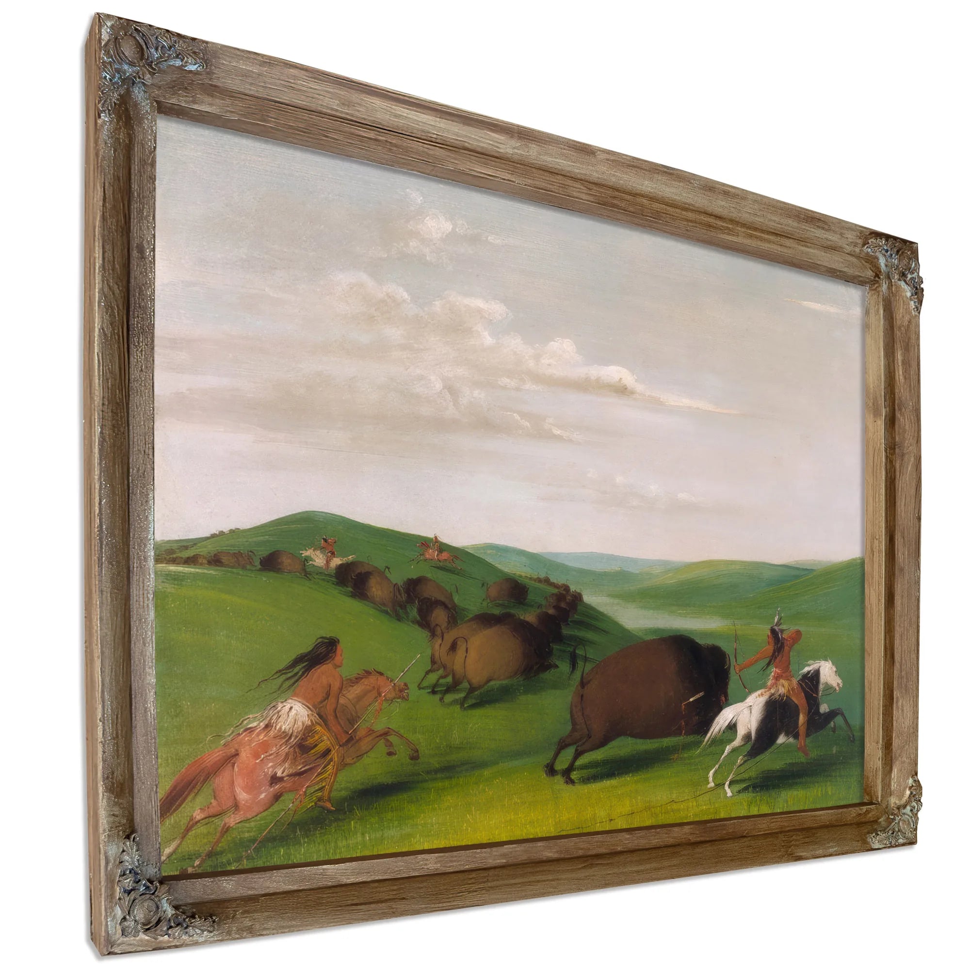 Buffalo Chase With Bows And Lances By George Catlin Fine Art Print