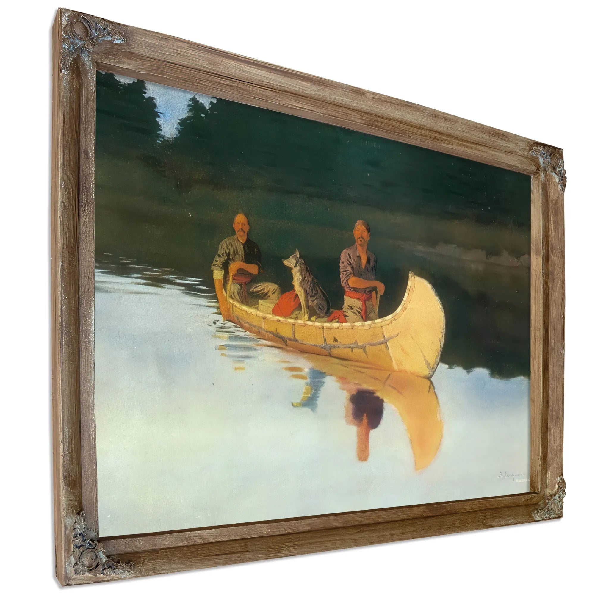 An Evening On A Canadian Lake By Frederic Remington Fine Art Print