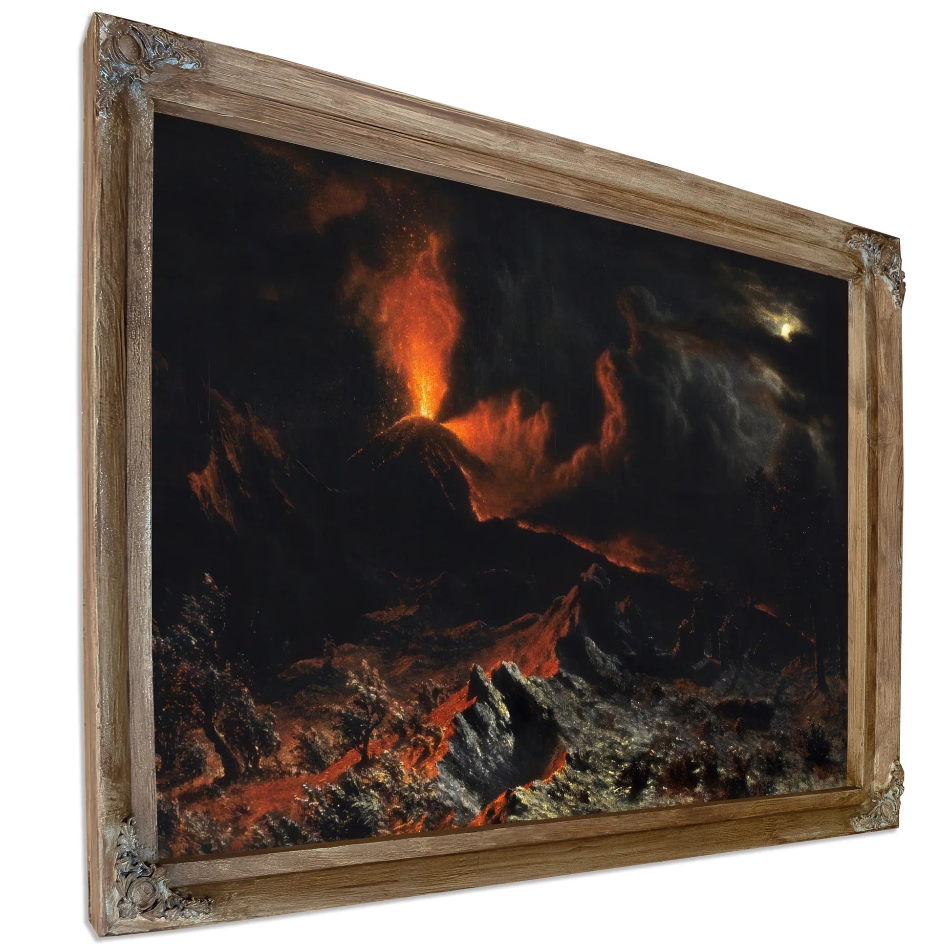 Mount Vesuvius At Midnight By Albert Bierstadt Fine Art Print