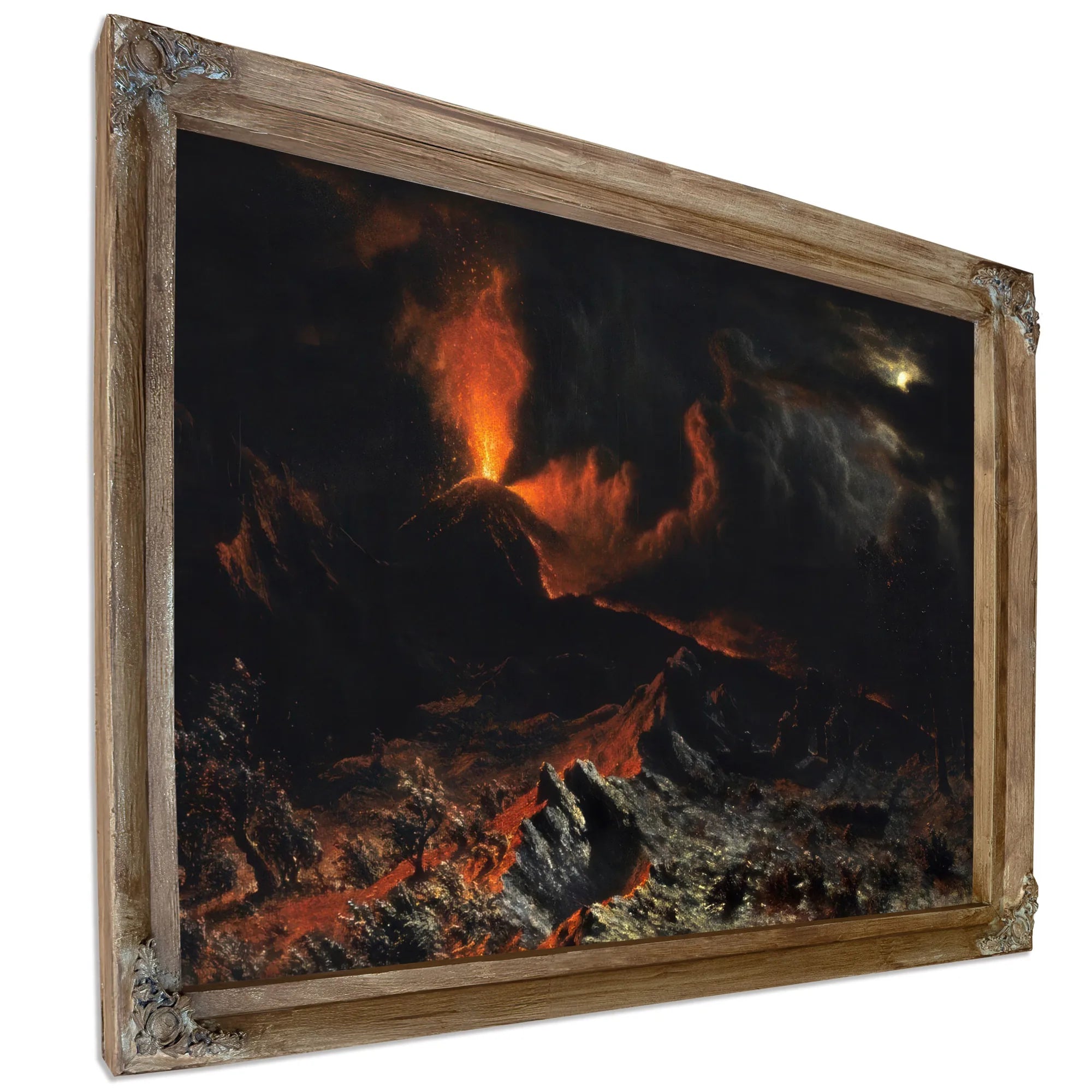 Mount Vesuvius At Midnight By Albert Bierstadt Fine Art Print