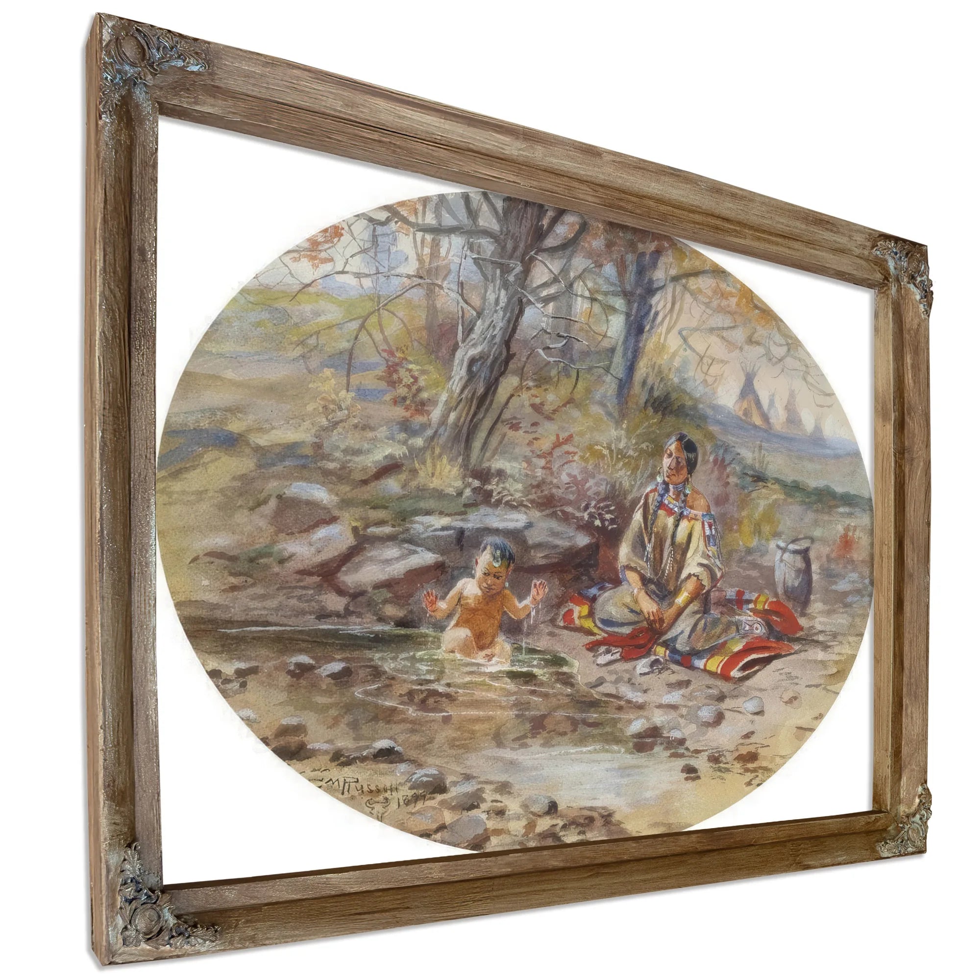 The Bath By Charles Marion Russell Fine Art Print