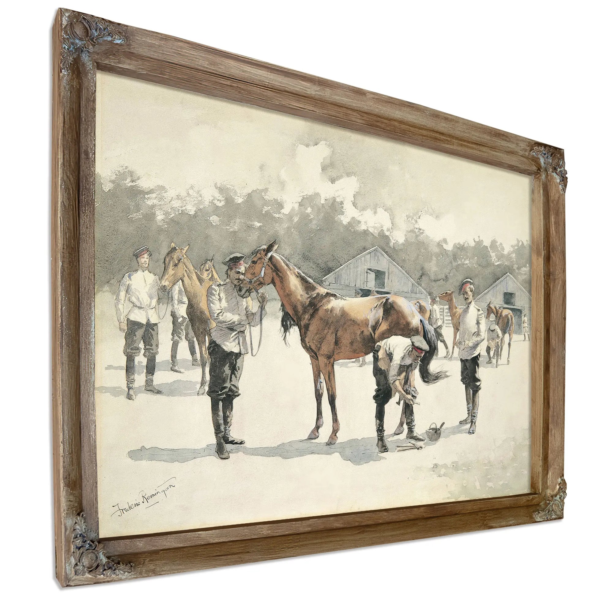 Shoeing Cossack Horses by Frederic Remington