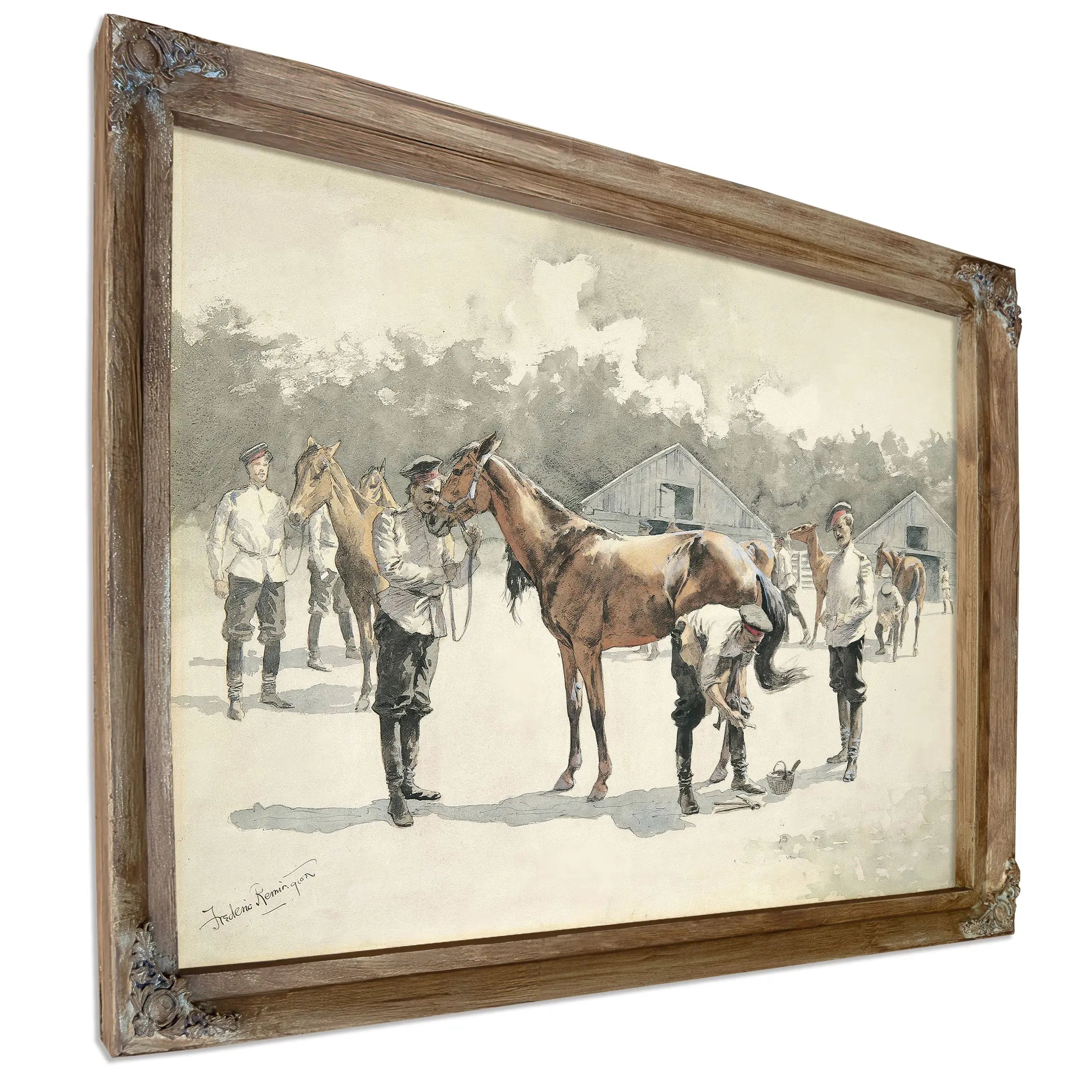 Shoeing Cossack Horses by Frederic Remington
