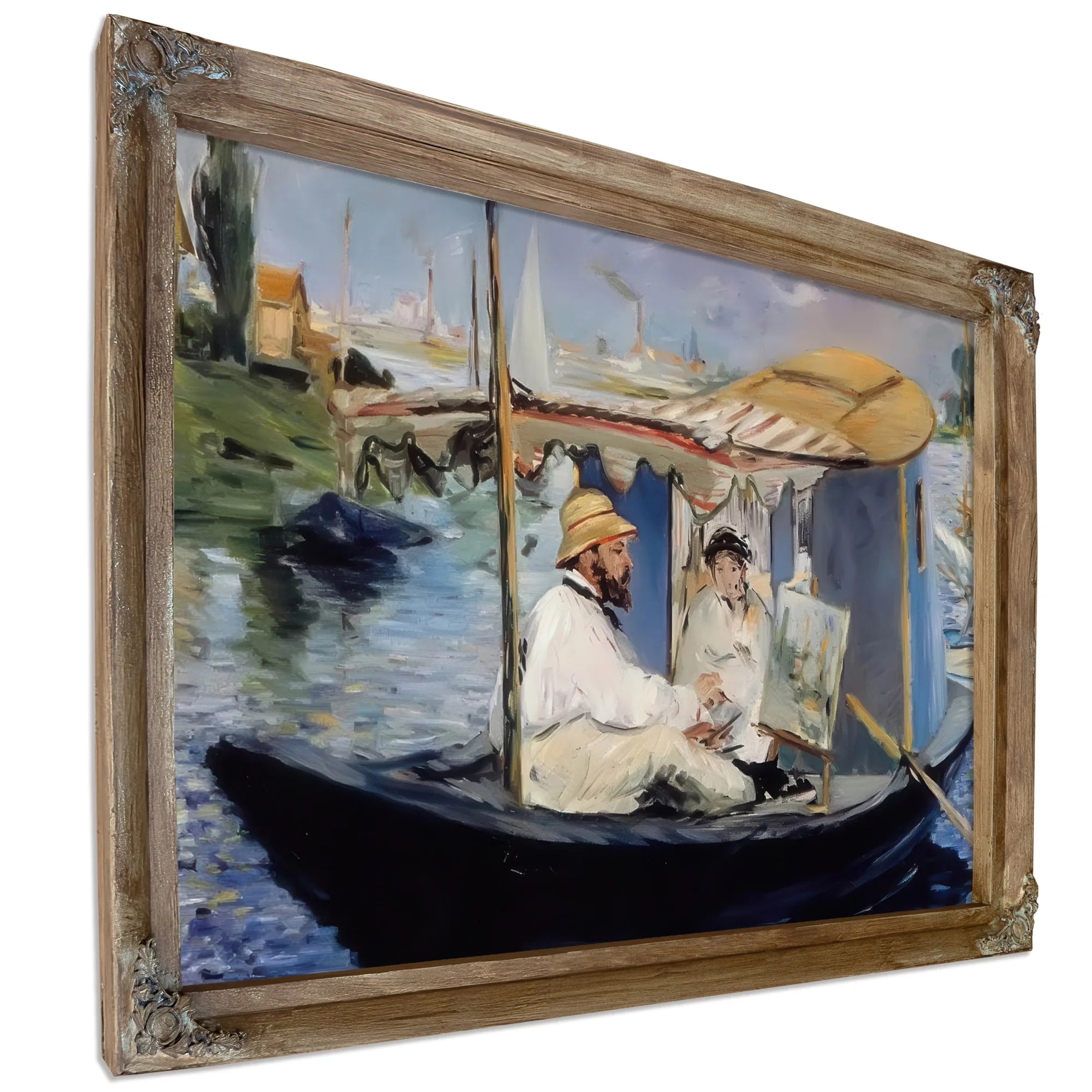 Claude Monet And His Wife In His Studio Boat By Edouard Manet Fine Art Print