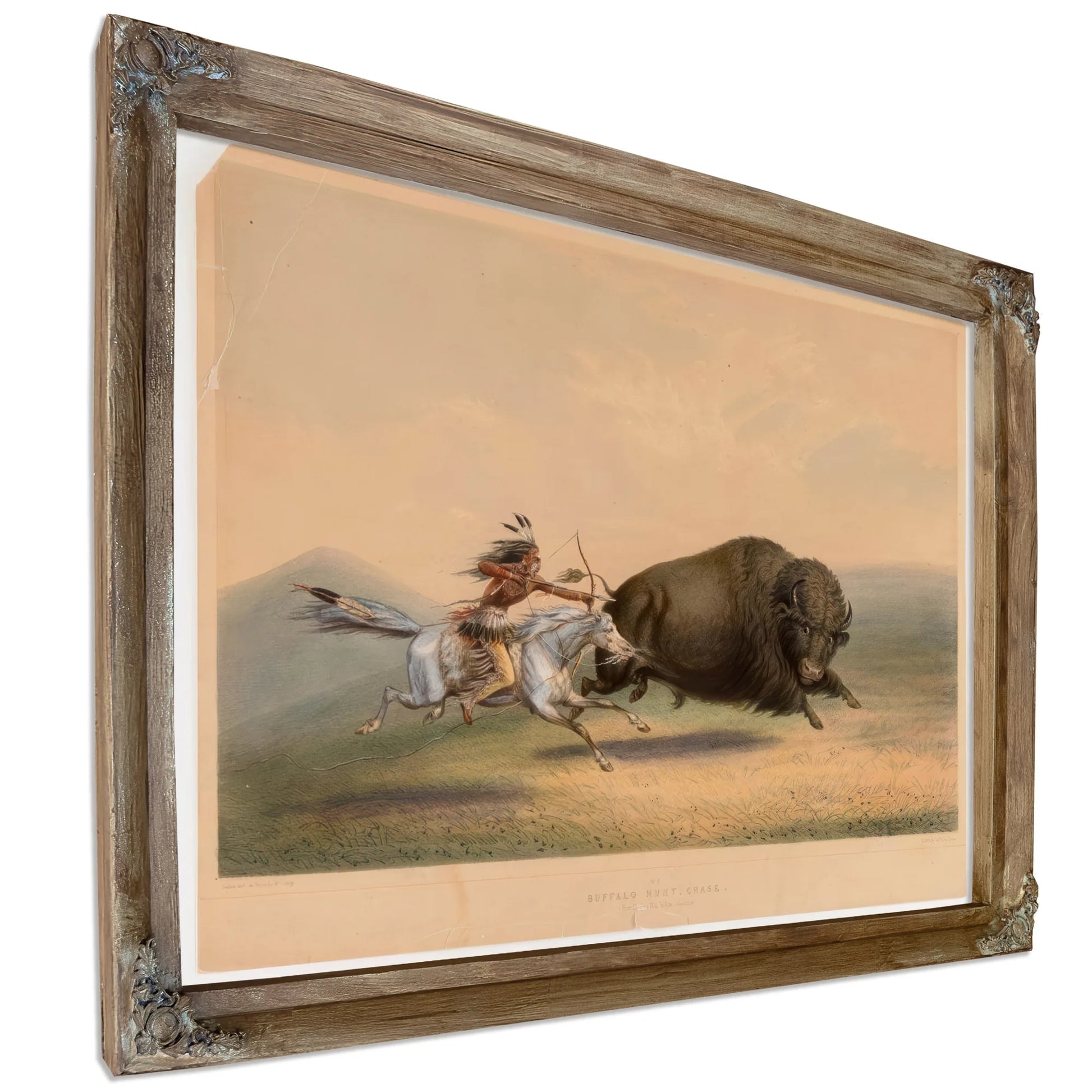 Buffalo Hunt, Chase No. 6 By George Catlin Fine Art Print