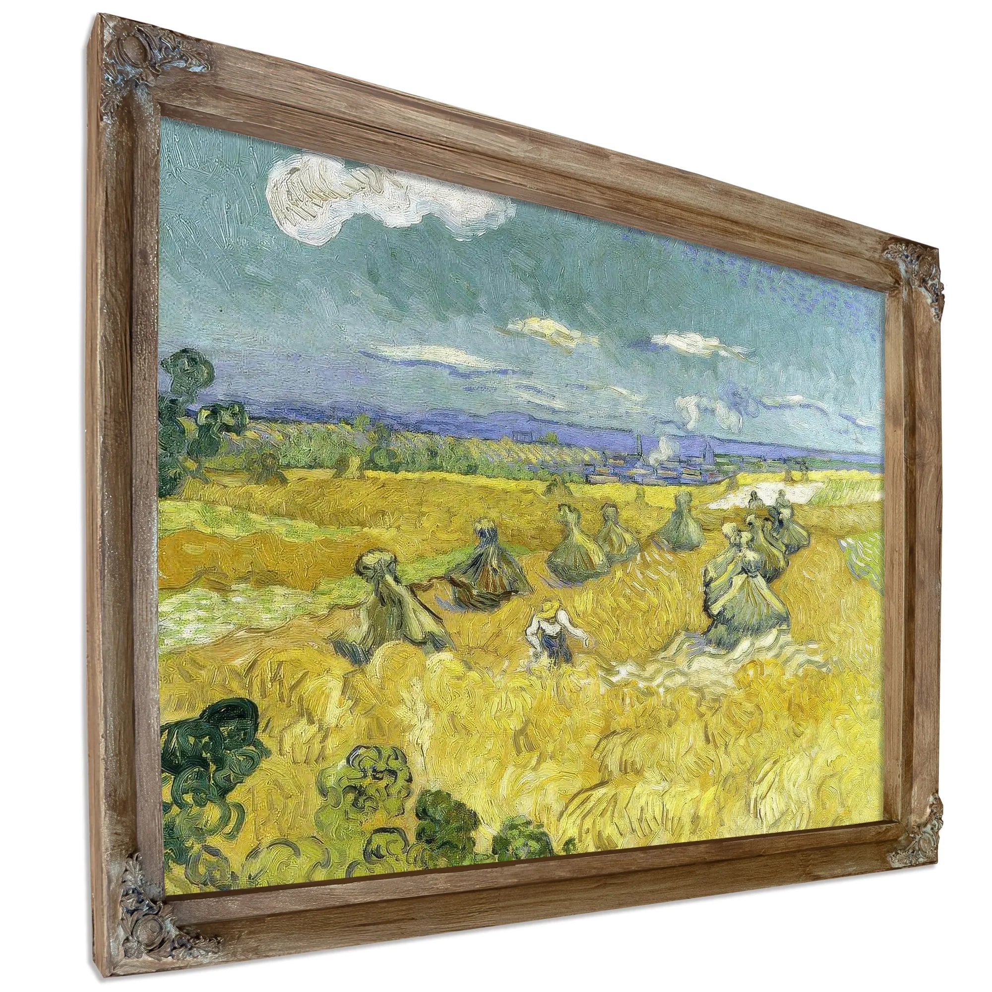 Wheat Fields With Reaper Auvers By Vincent Van Gogh Fine Art Print