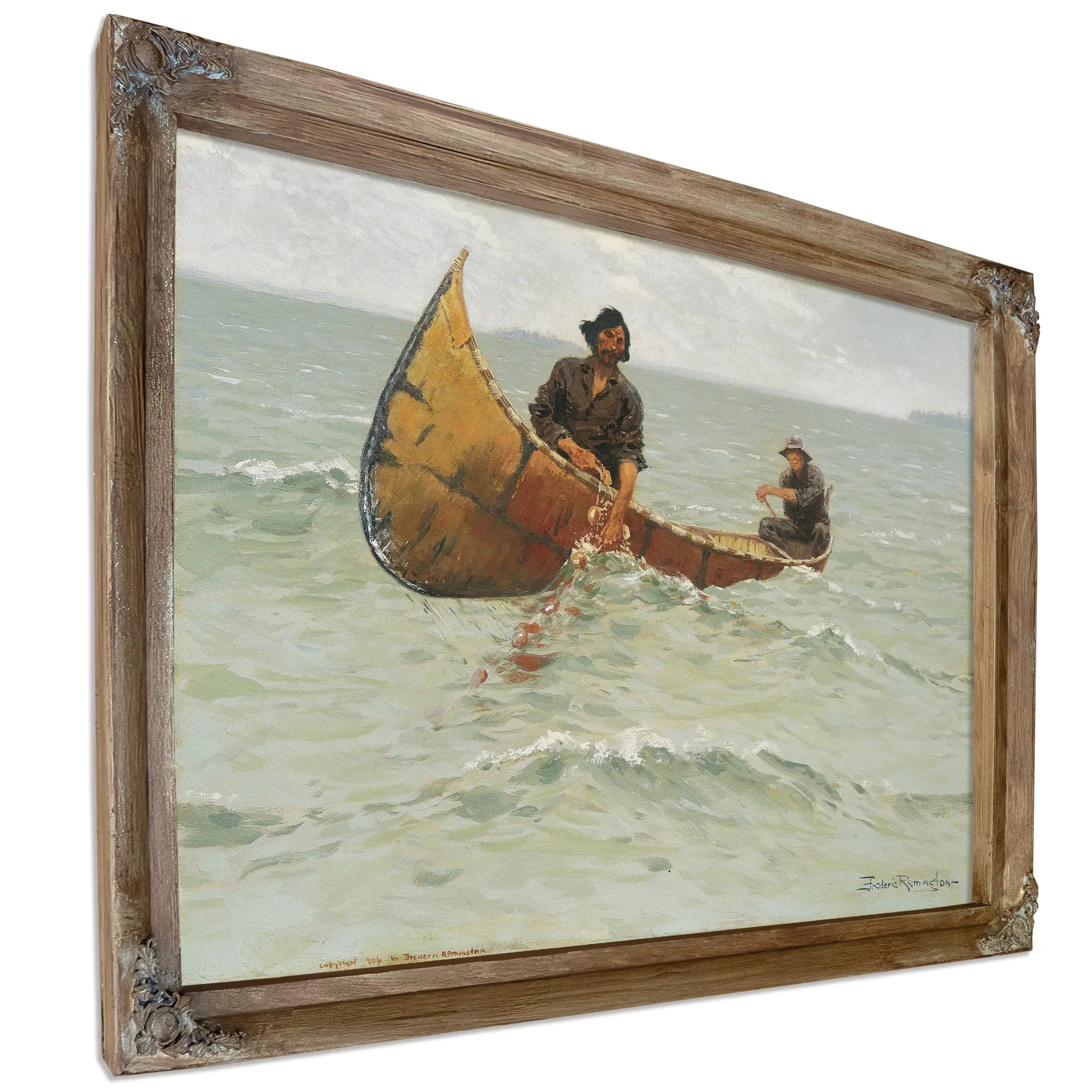 Hauling The Gill Net by Frederic Remington