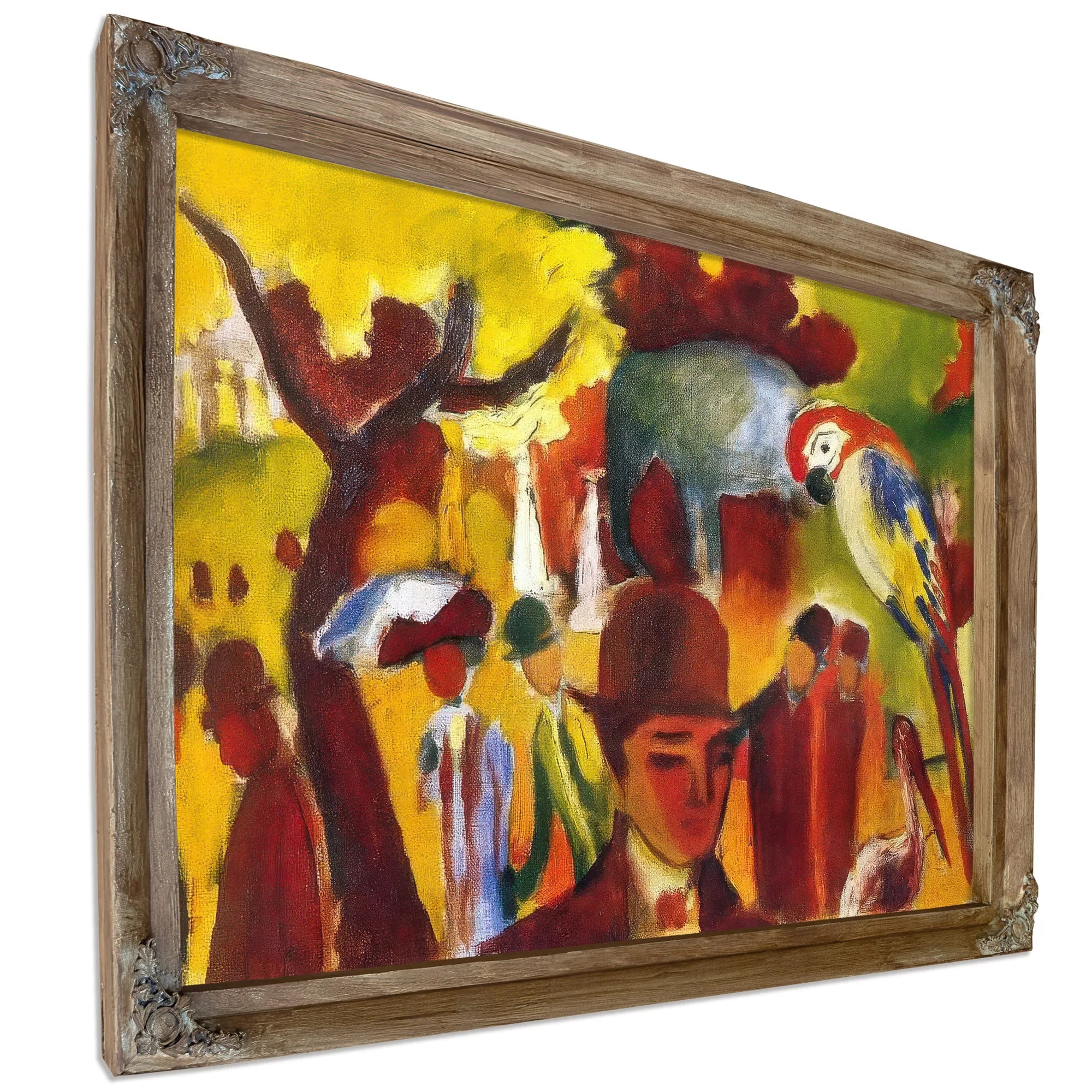 Small Zoological Garden In Borwn And Yellow By August Macke Fine Art Print