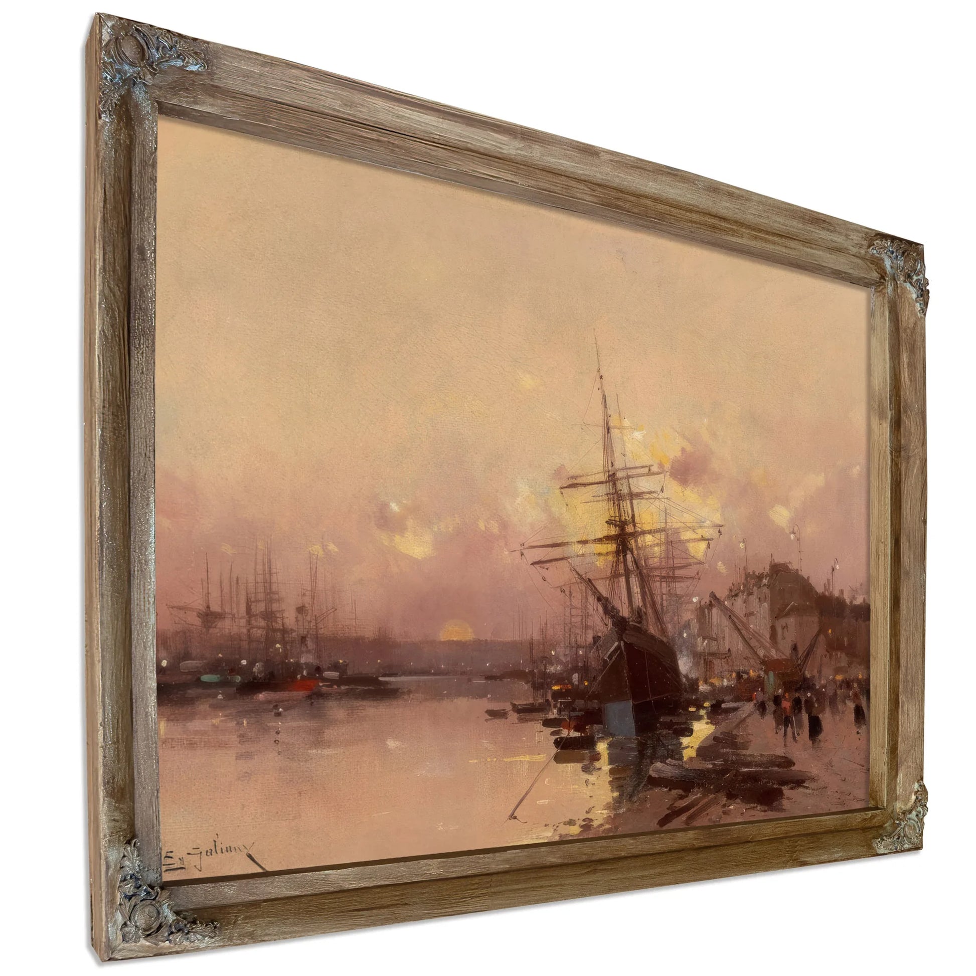 Port Breton Au Crepuscule By Eugene Galien Laloue Fine Art Print