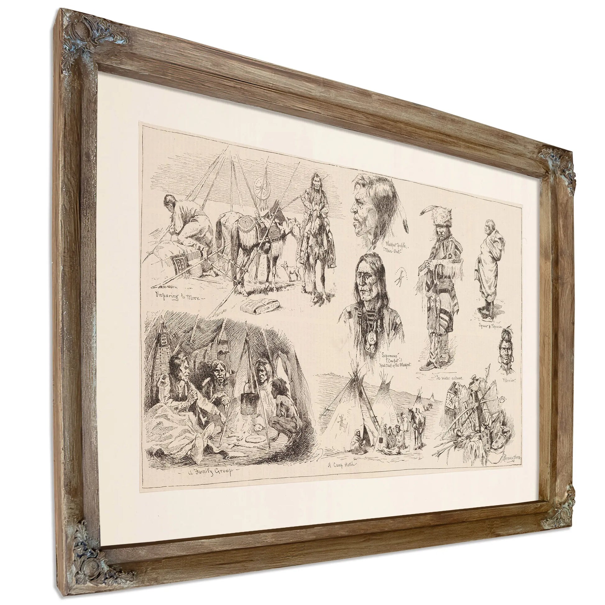 In The Lodges Of The Blackfeet Indians by Frederic Remington
