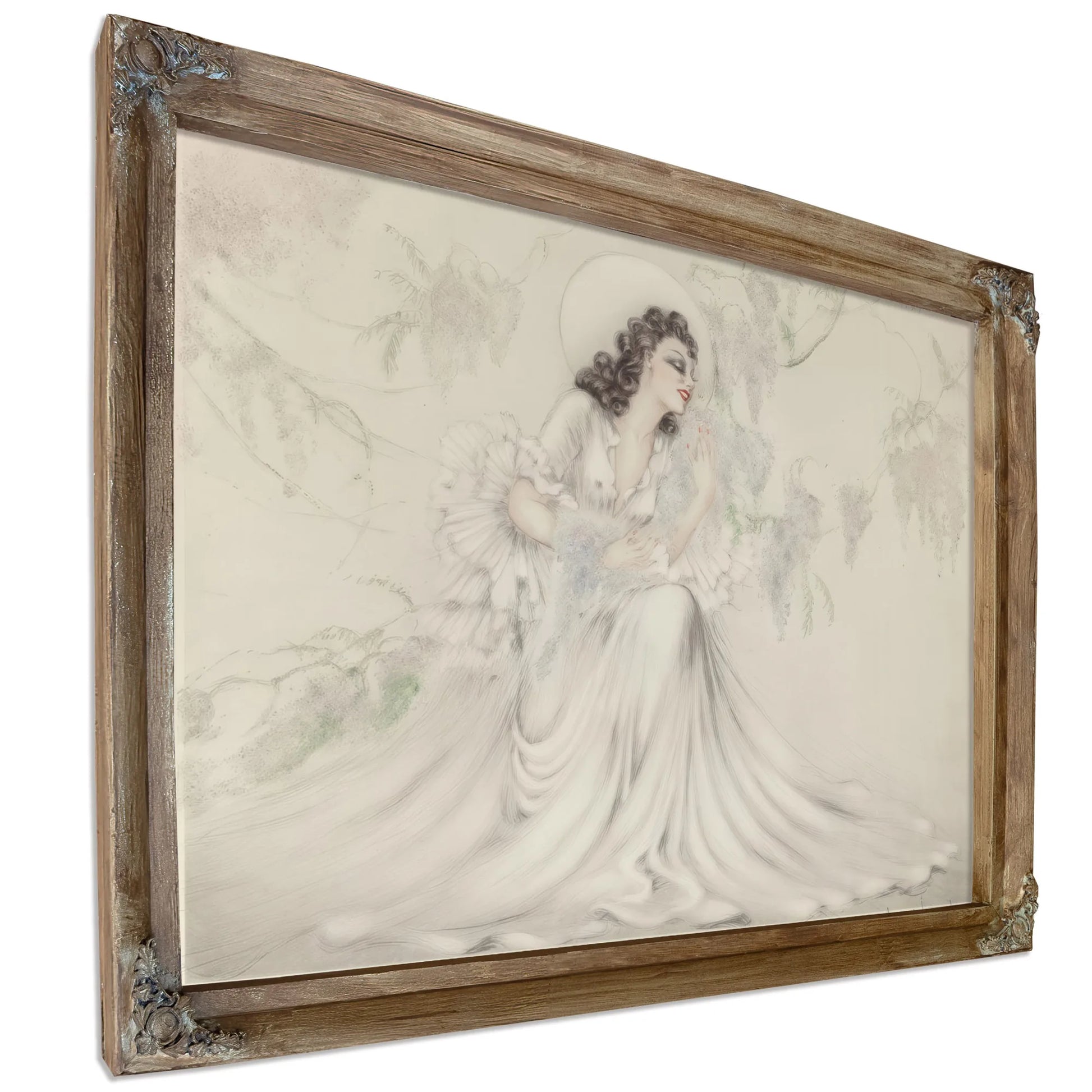 Hand With A Pearl From Le Vie Des Seines And Wisteria Two Works Circa 1940 By Louis Icart Fine Art Print