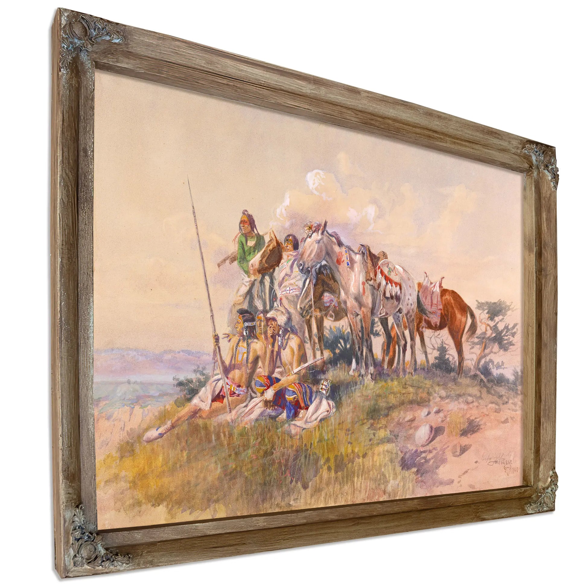Watching For The Smoke Signal by Charles Marion Russell