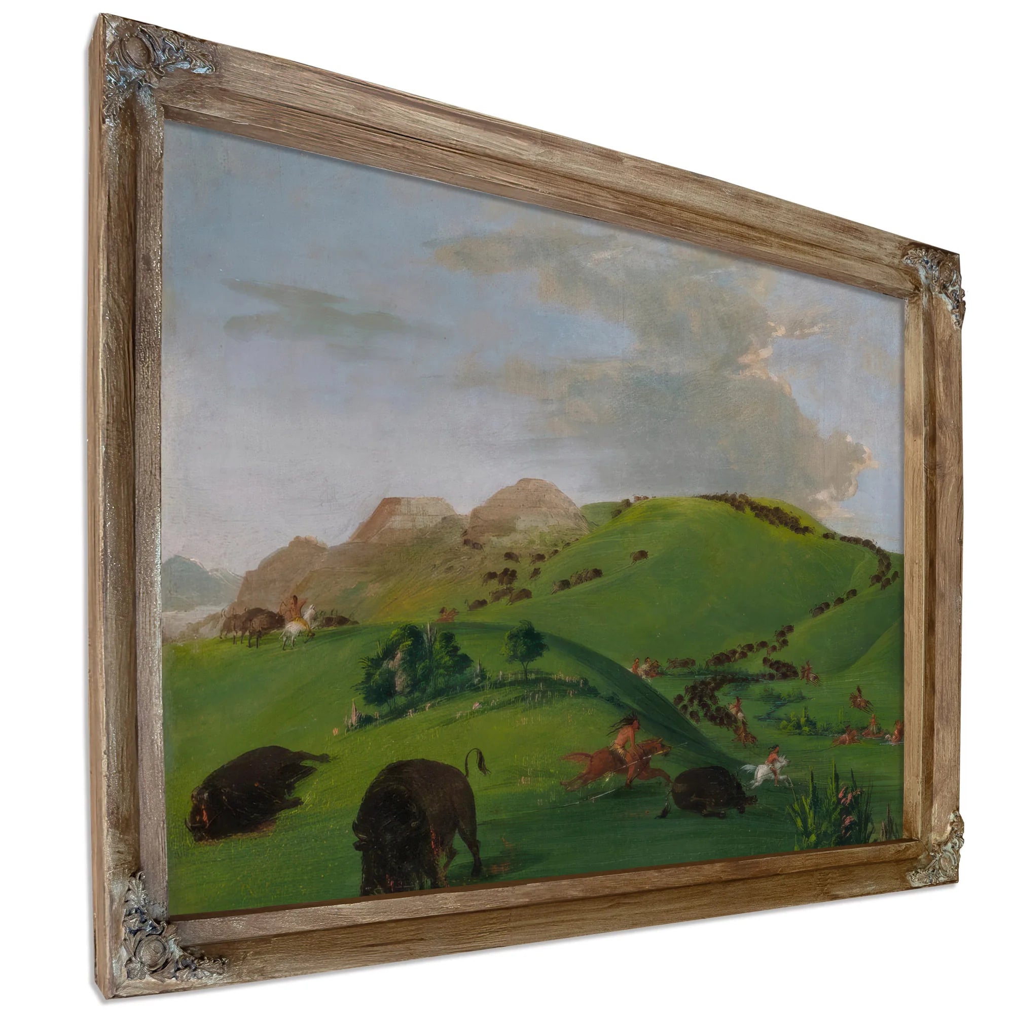 Buffalo Chase, Mouth Of The Yellowstone By George Catlin Fine Art Print