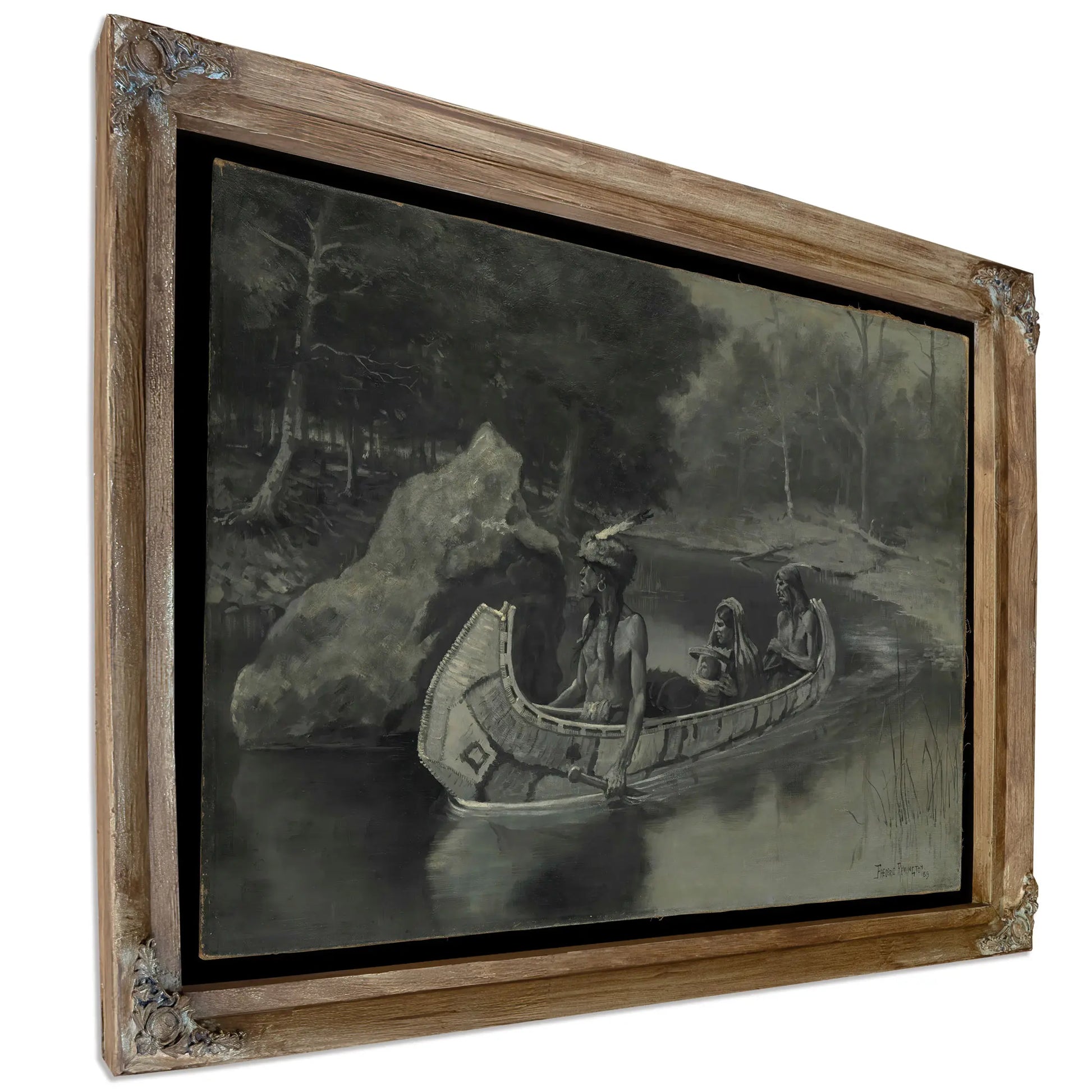 Pitched It Sheer Into The River Where It Still Is Seen In The Summer by Frederic Remington