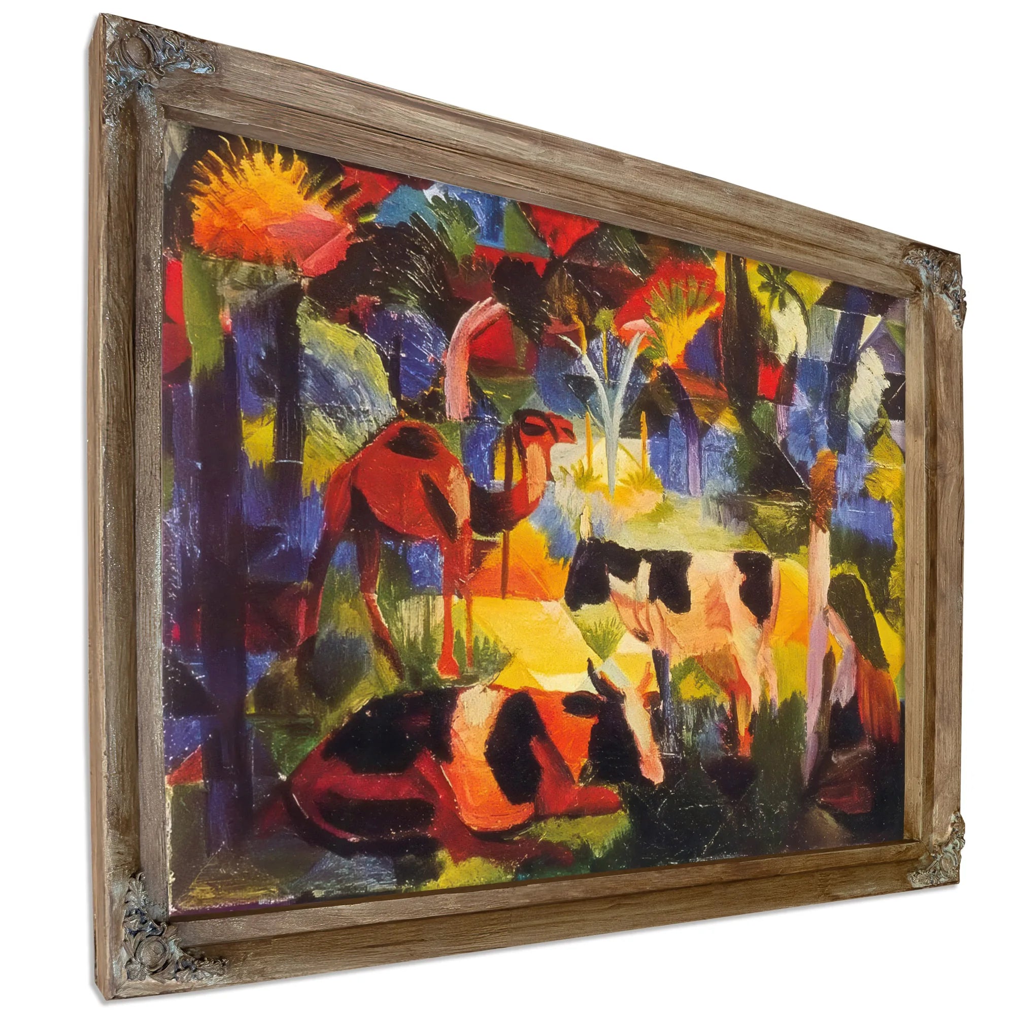Landscape With Cows And Camels By August Macke Fine Art Print