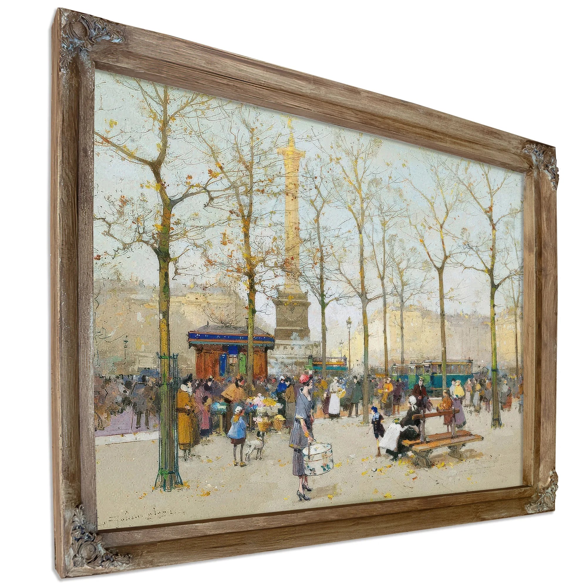 Paris Place De La Bastille By Eugene Galien Laloue Fine Art Print