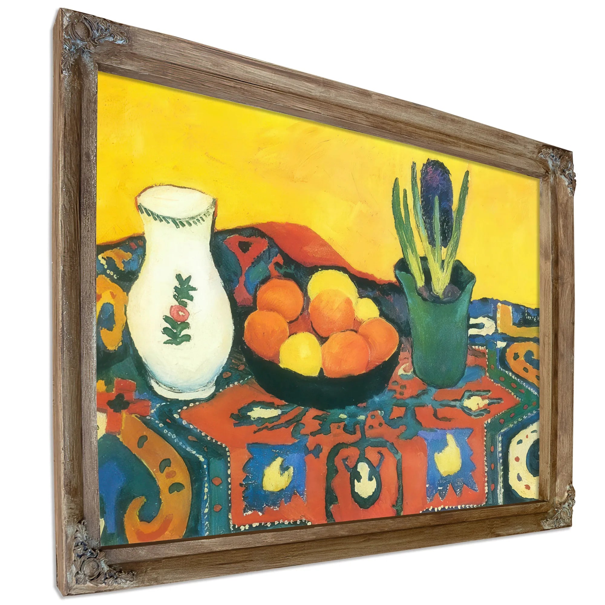 Stil Life With Hyacinthys And Carpet By August Macke Fine Art Print