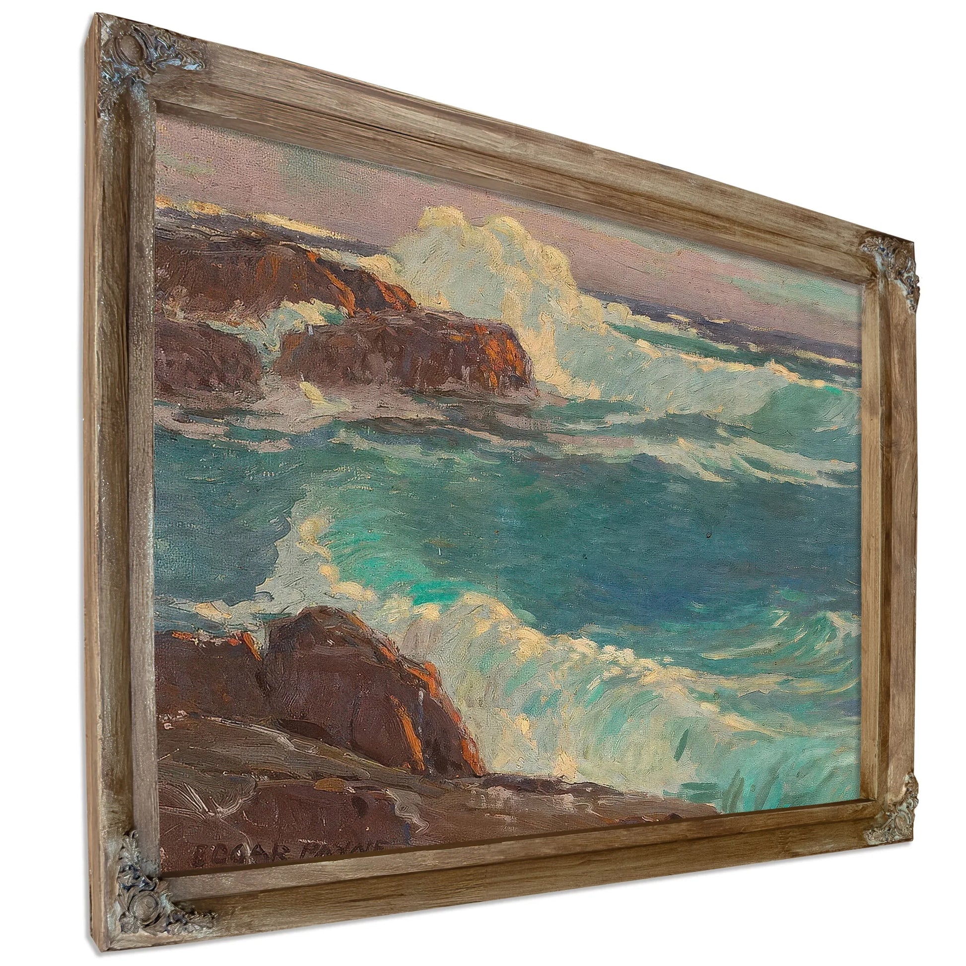 Rough Seas Along A Rocky Coast By Edgar Payne Fine Art Print