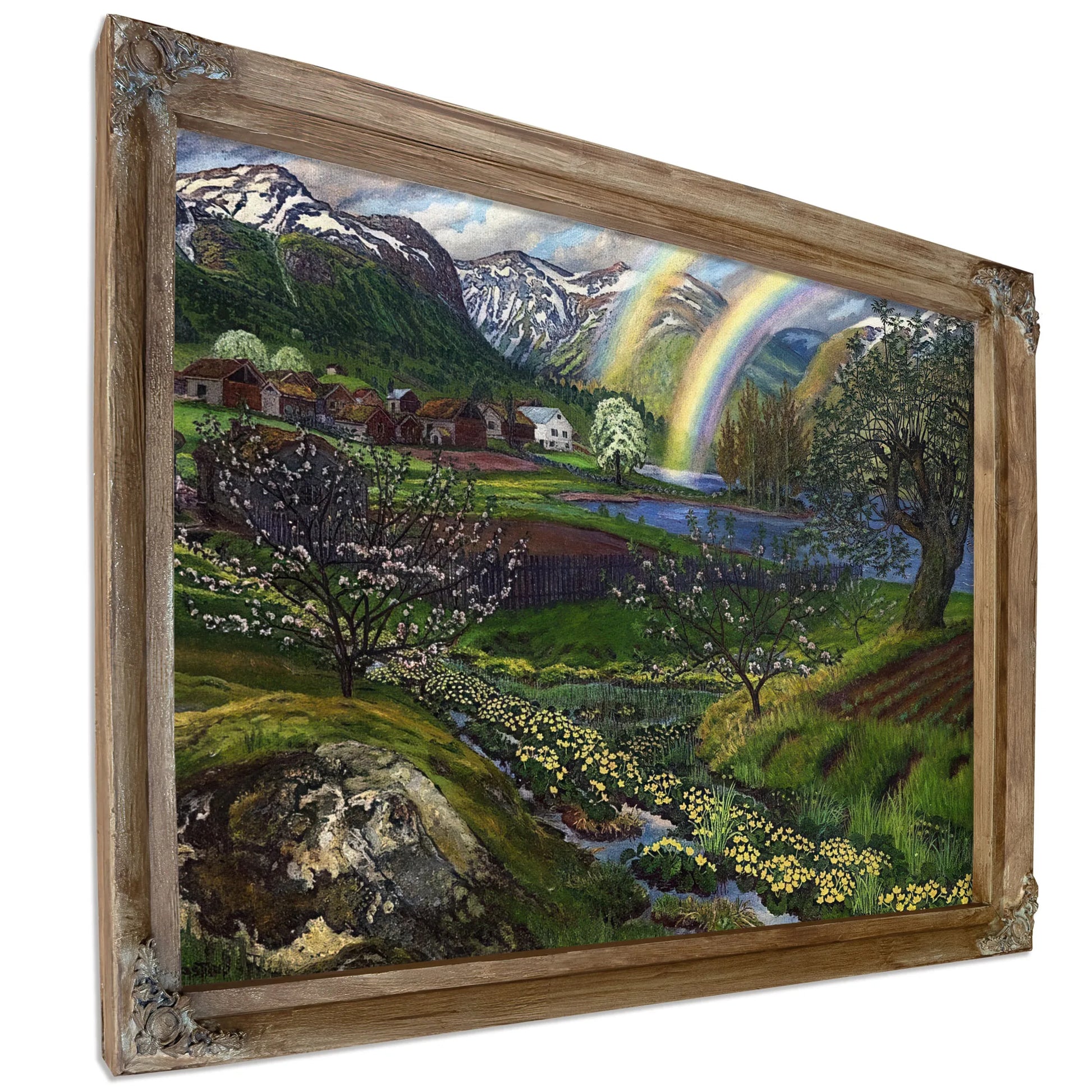 Marsh Marigolds And Double Rainbow By Nicolai Astrup Fine Art Print