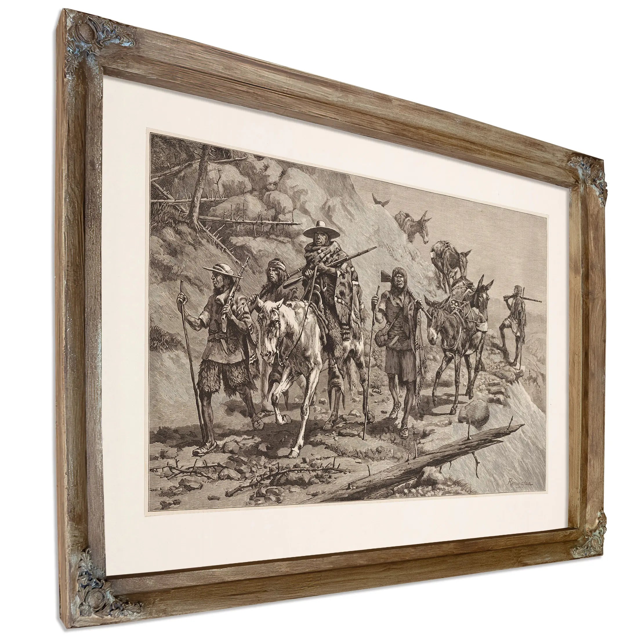 Pima Indians Convoying A Silver Train In Mexico by Frederic Remington