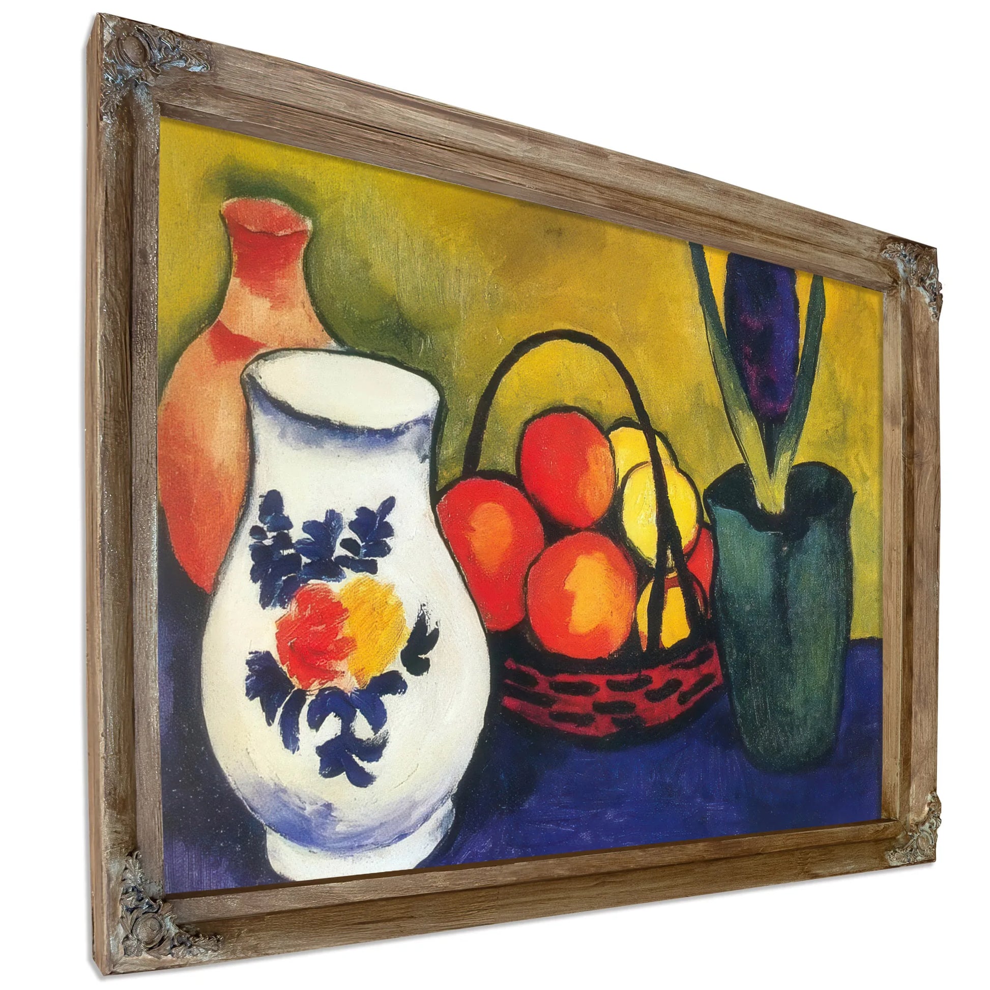 White Pot Flowers And Fruit By August Macke Fine Art Print