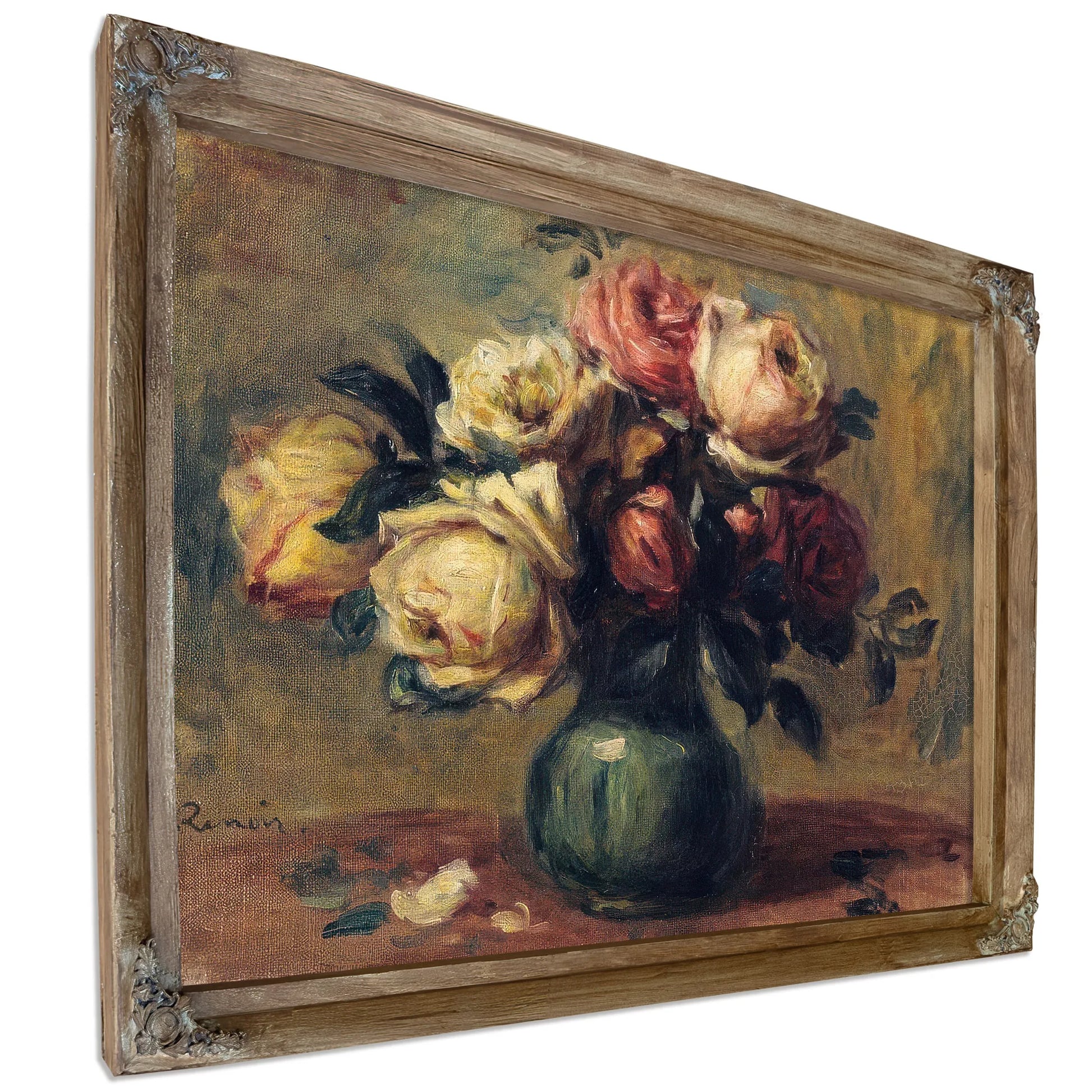 Roses In A Vase By Pierre August Renoir Fine Art Print