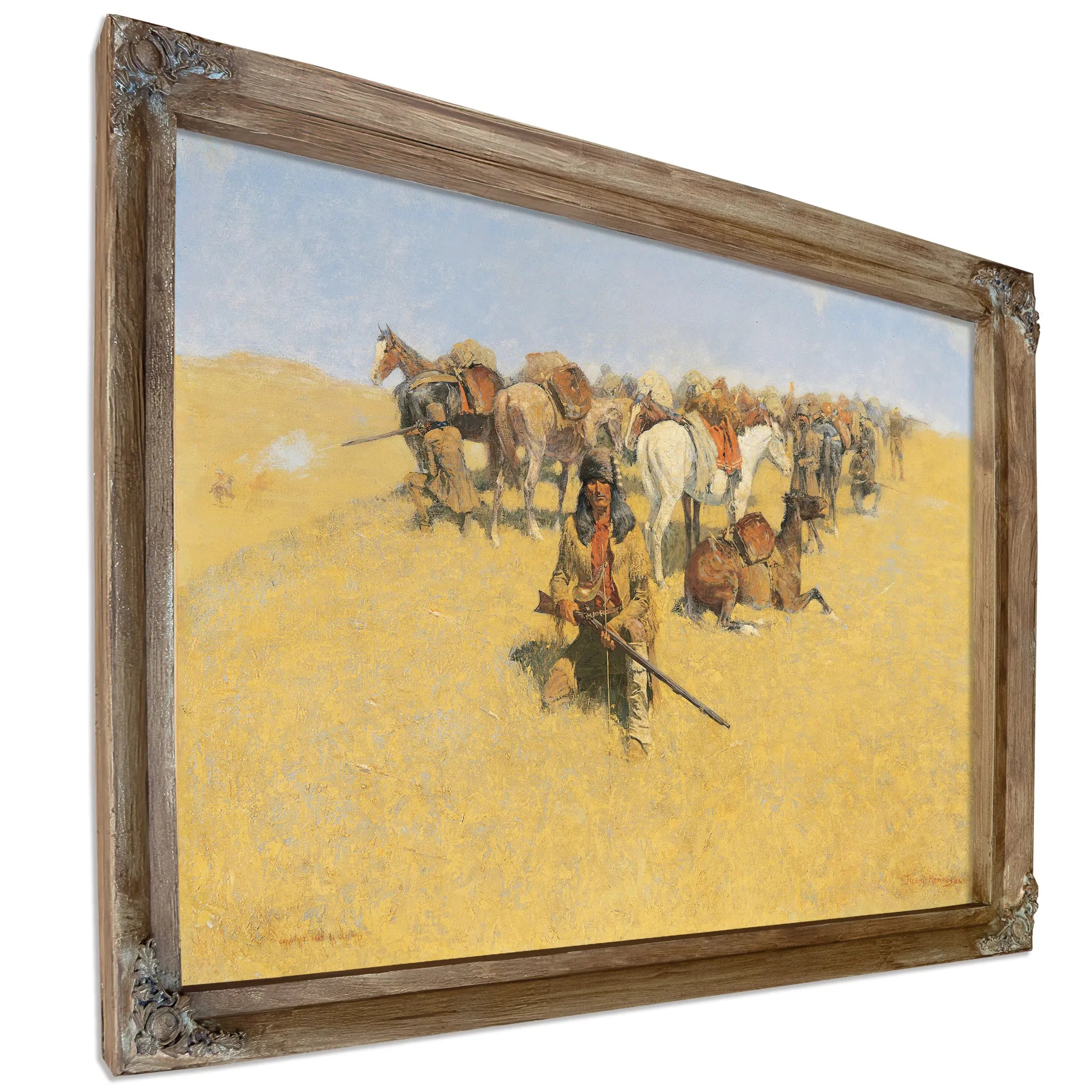 An Old Time Plains Fight by Frederic Remington
