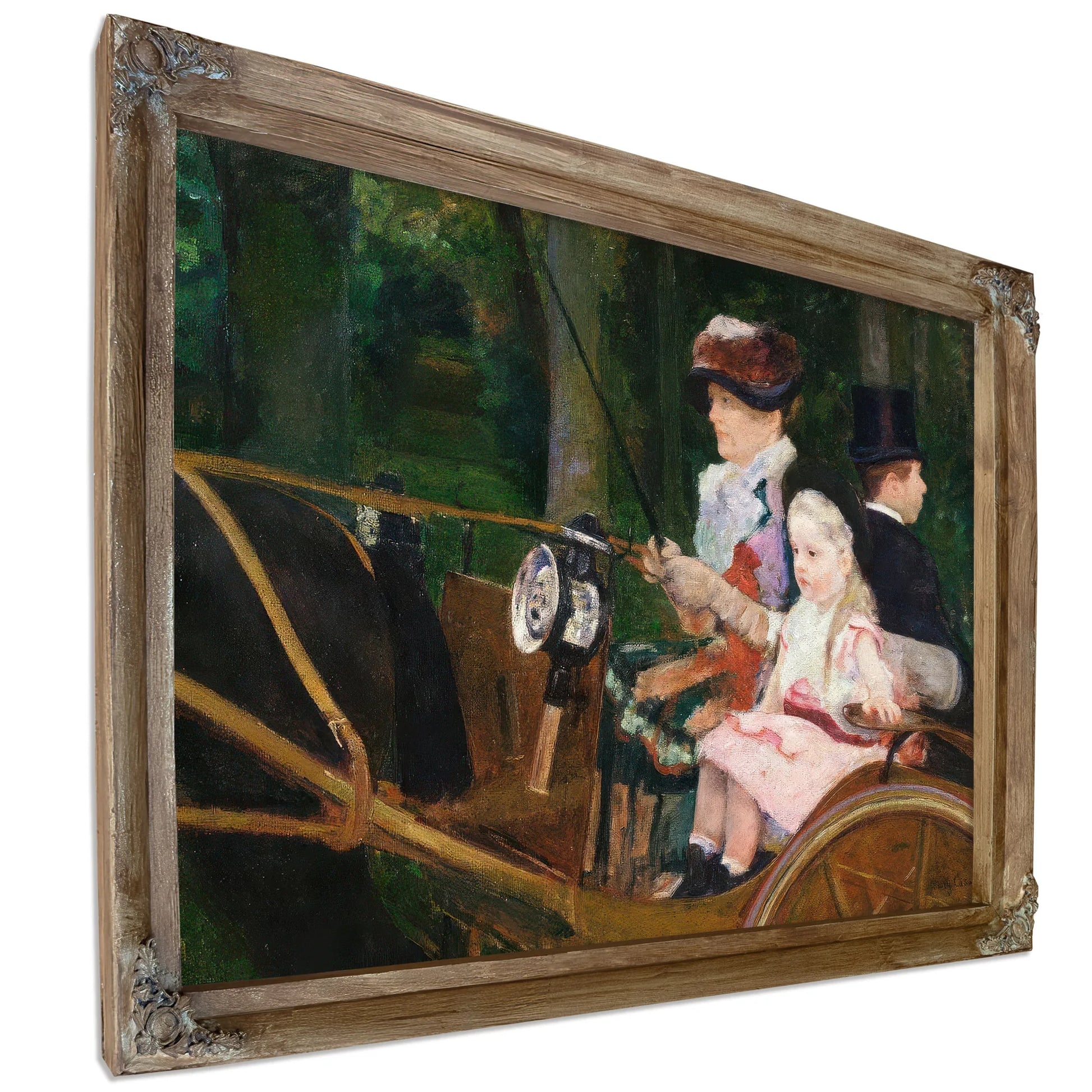 A Woman And A Girl Driving By Mary Cassatt Fine Art Print