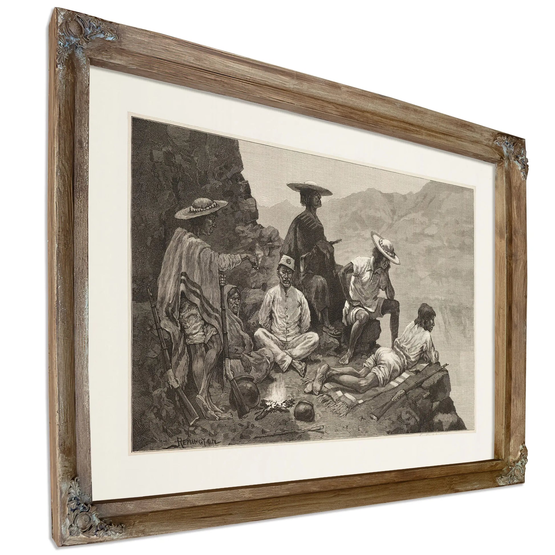 Yaqui Indian Refugees With Captive Mexican Soldier by Frederic Remington