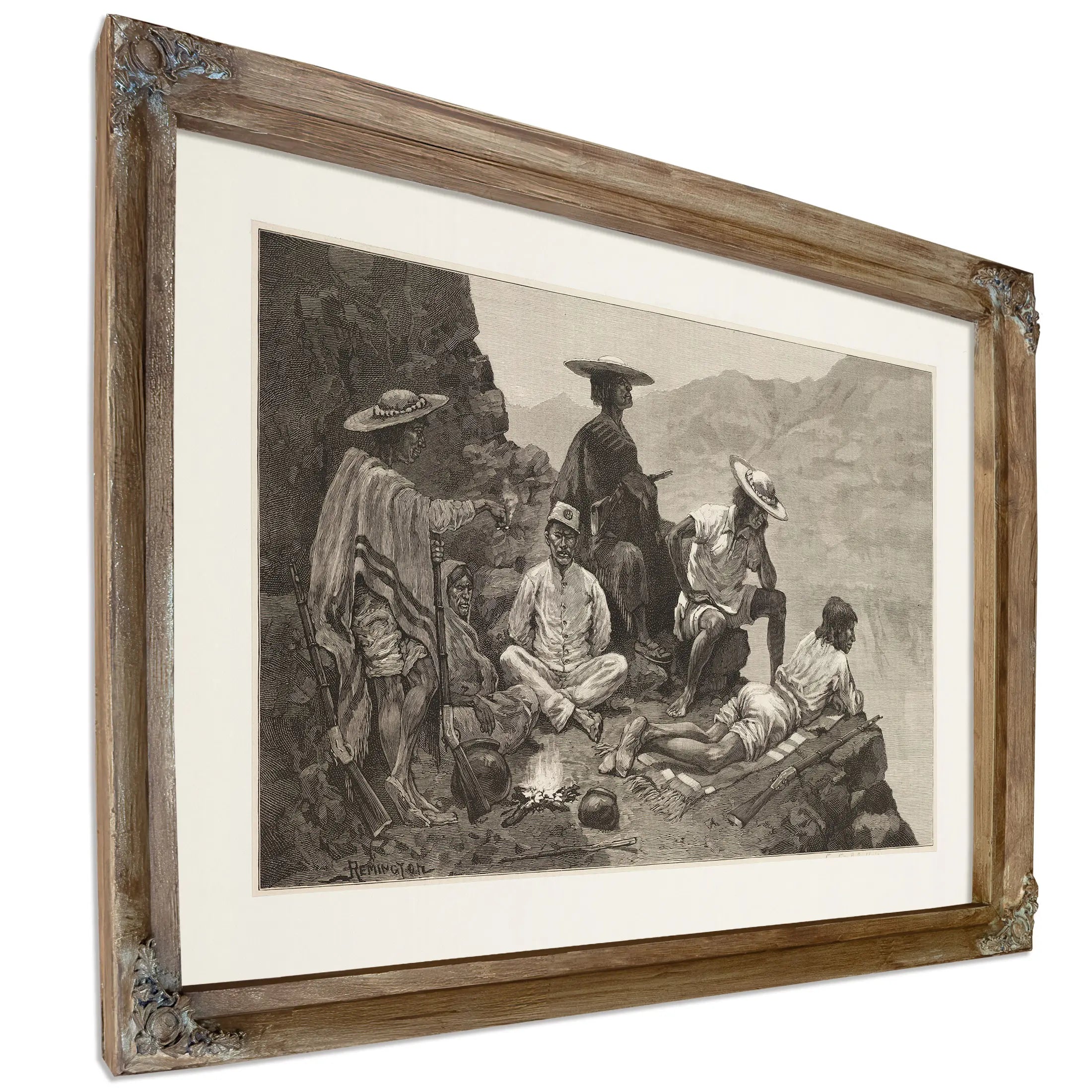 Yaqui Indian Refugees With Captive Mexican Soldier by Frederic Remington