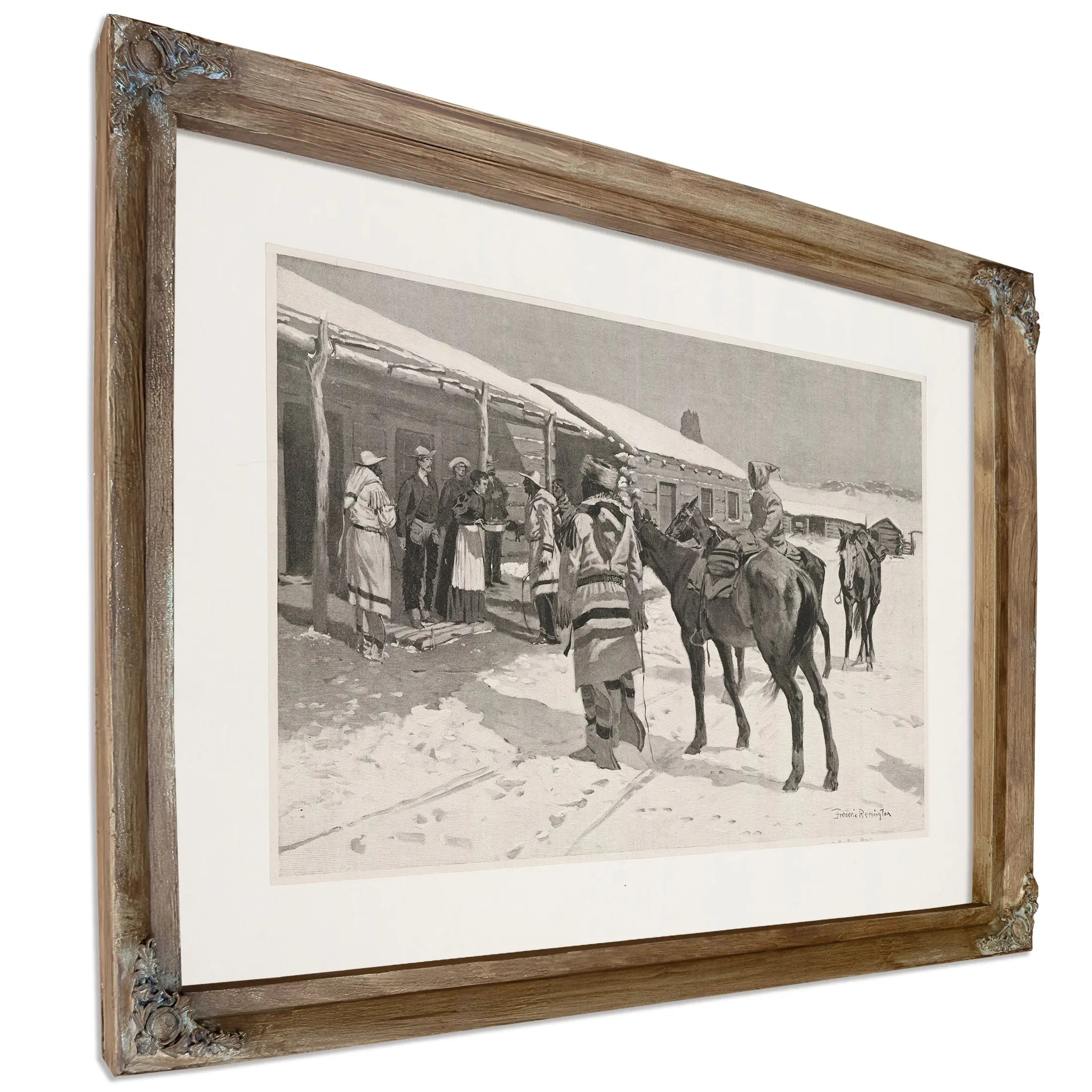 White Mans Big Sunday Indian Visitors On Thanksgiving Day by Frederic Remington