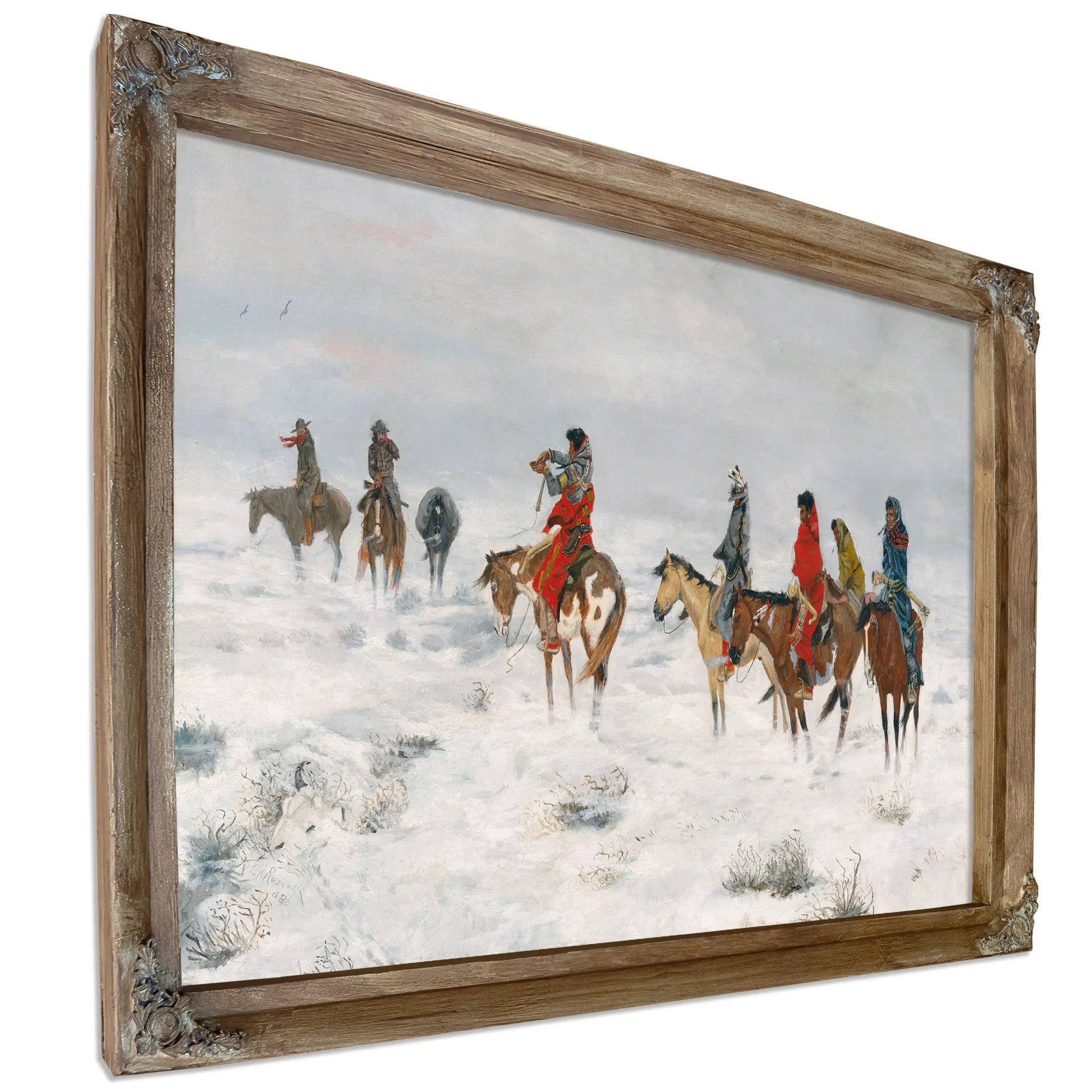 Lost In A Snowstorm We Are Friends by Charles Marion Russell