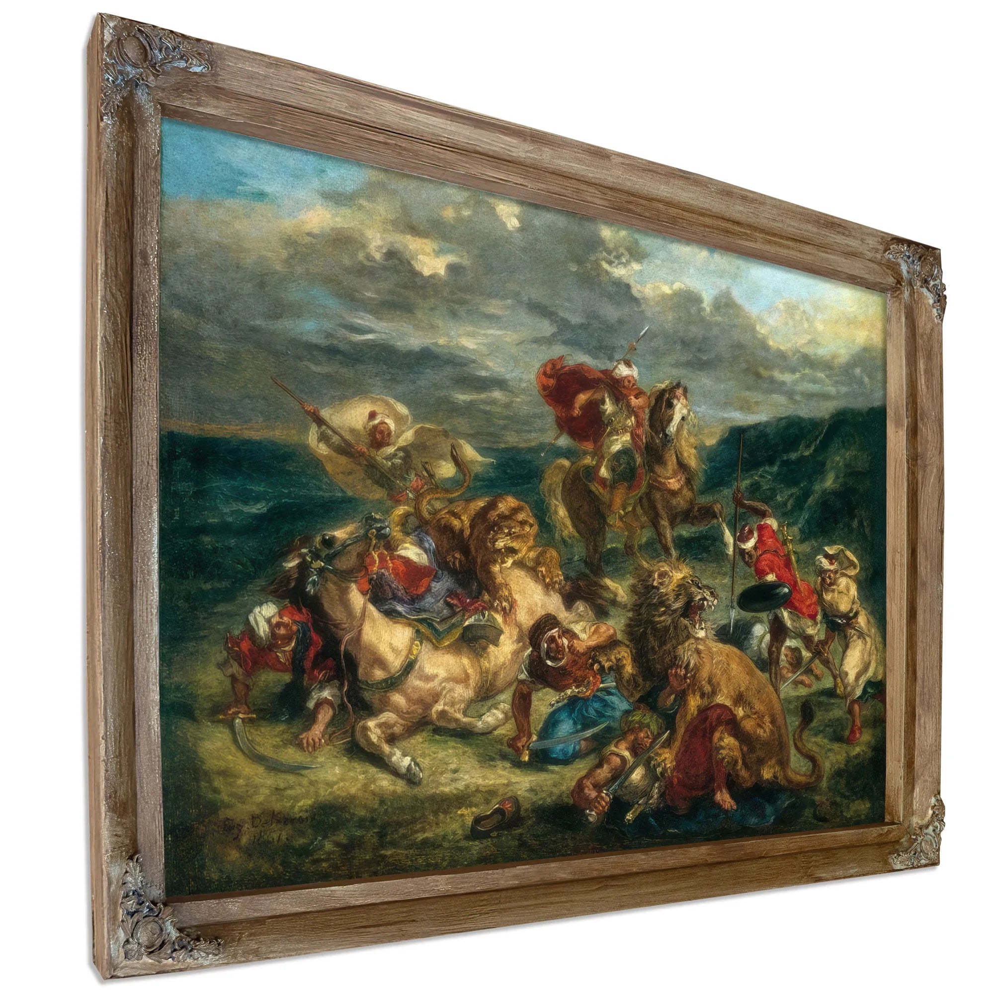 Lion Hunt By Eugene Delacroix Fine Art Print