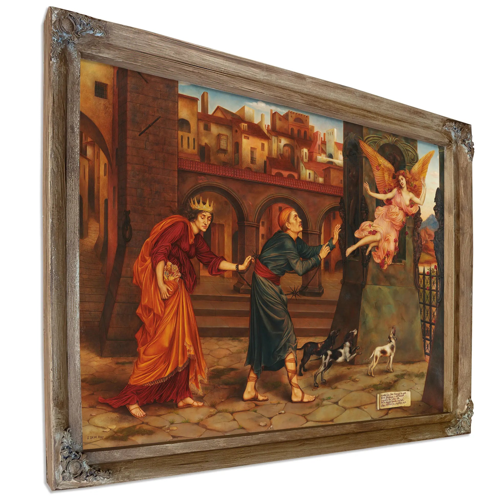 Blindness And Cupidity Chasing Joy From The City by Evelyn De Morgan
