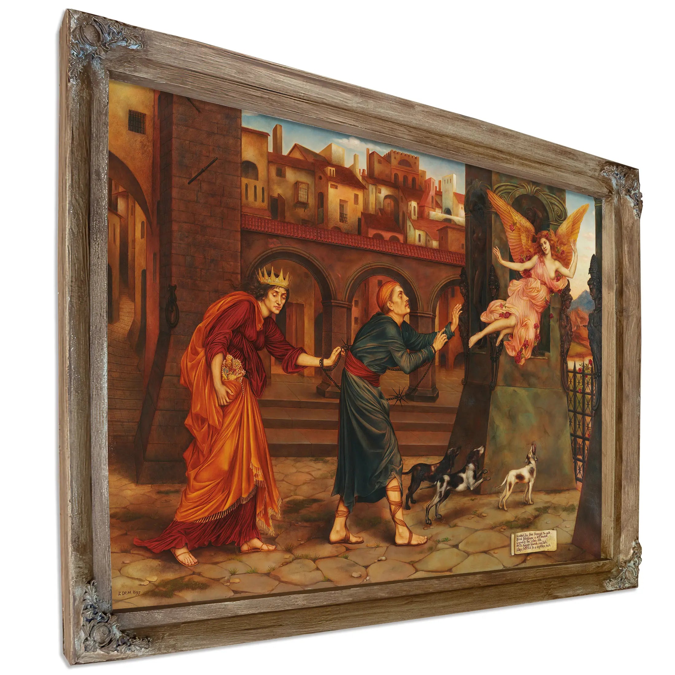 Blindness And Cupidity Chasing Joy From The City by Evelyn De Morgan