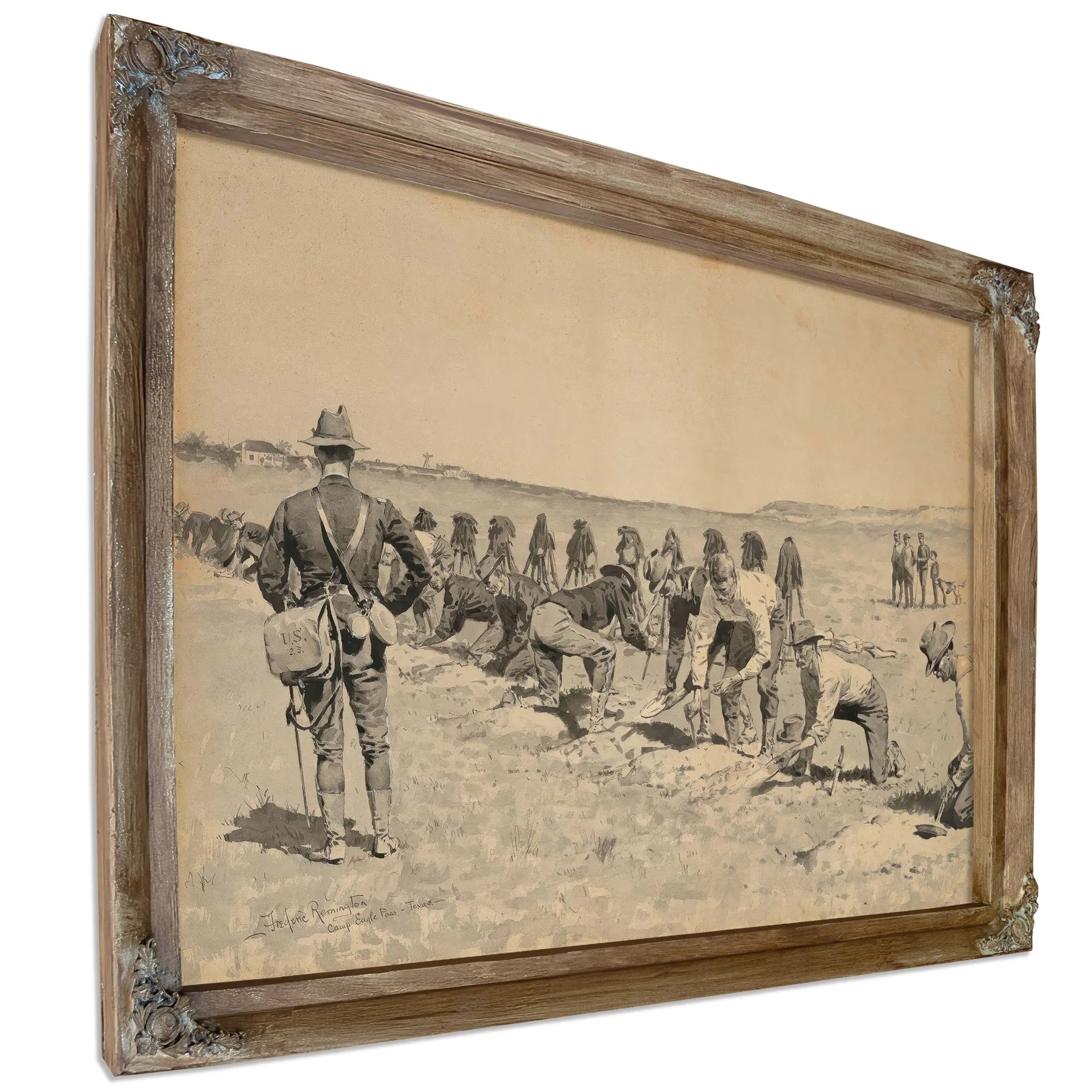 Hasty Intrenchment Drill In The United States Army by Frederic Remington