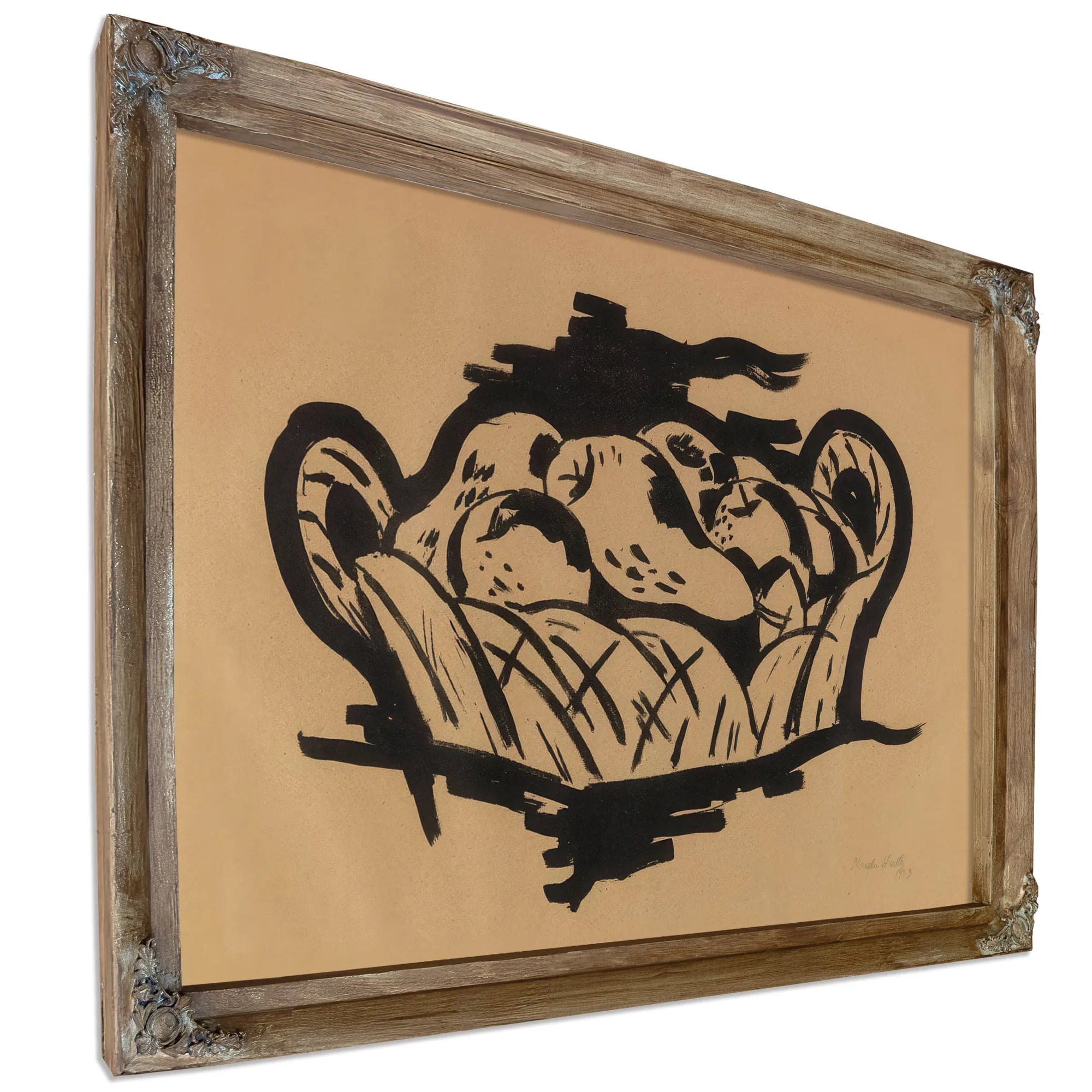 Pear In Basket By Marsden Hartley Fine Art Print