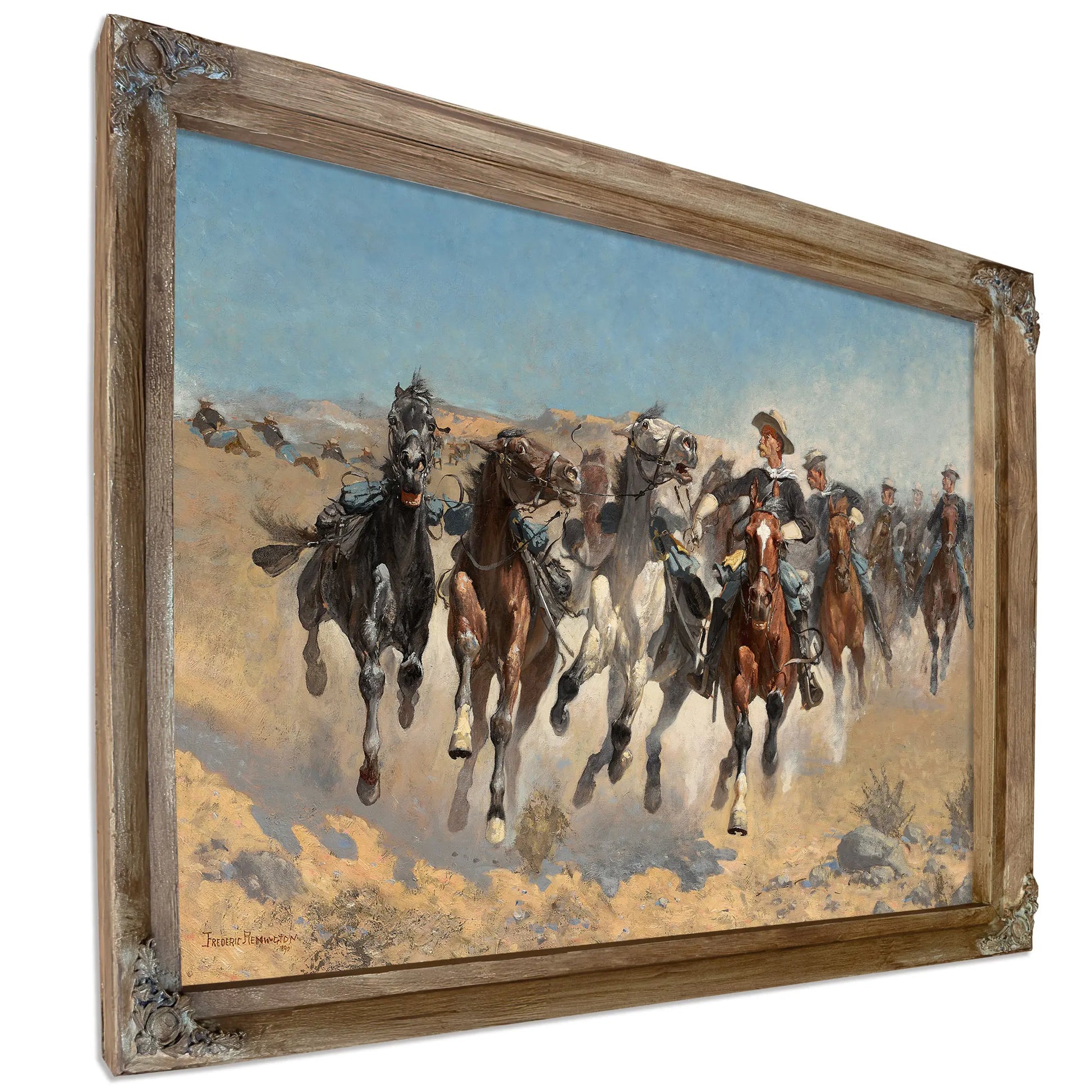 Dismountedthe Fourth Troopers Moving The Led Horses by Frederic Remington